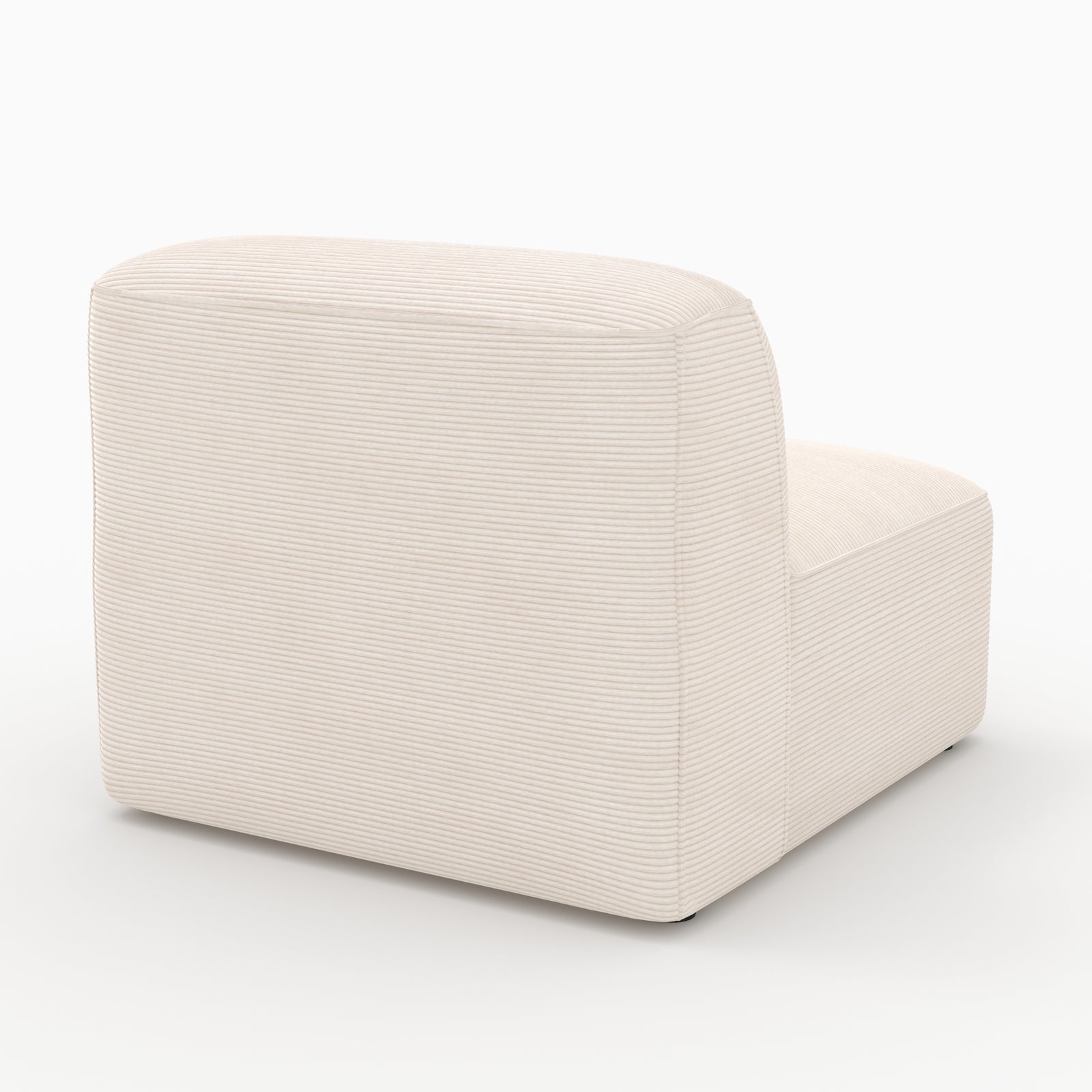 Salon Mina canapé 3 places blanc velours pouf