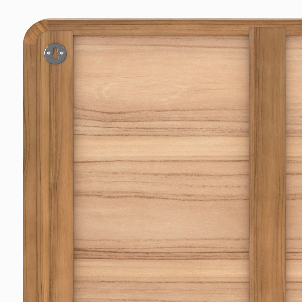 Specchio da parete per bagno quadrato in legno teak Vea