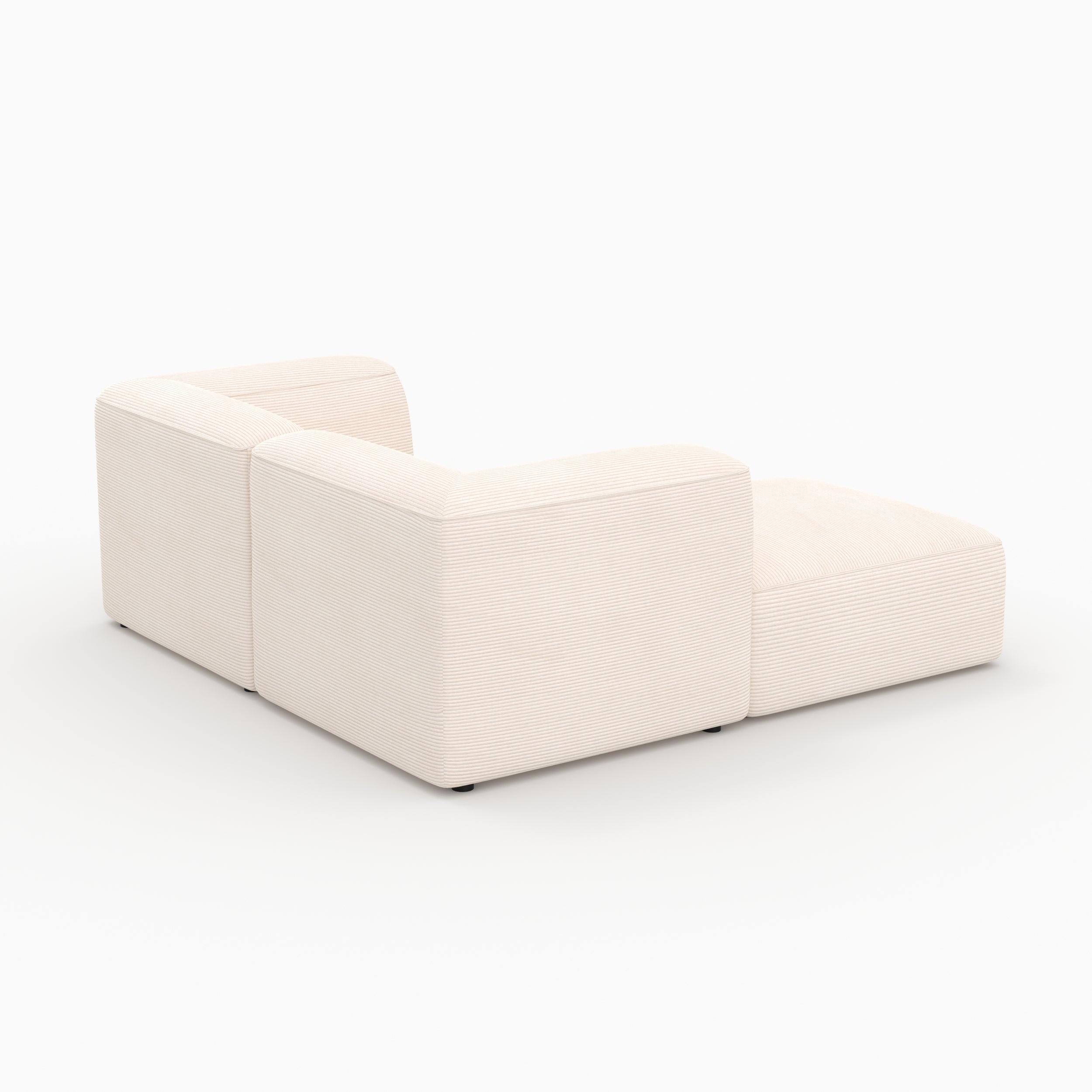 Set canapé Mina velours blanc modulable avec pouf