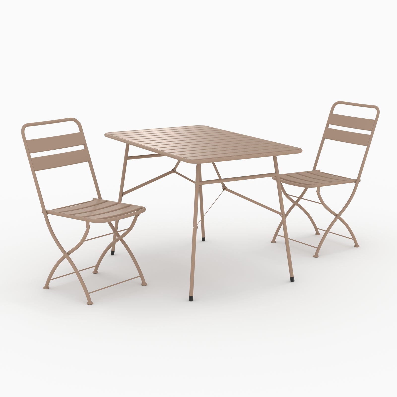 Set jardin pliable Yumi métal taupe pour 4 personnes