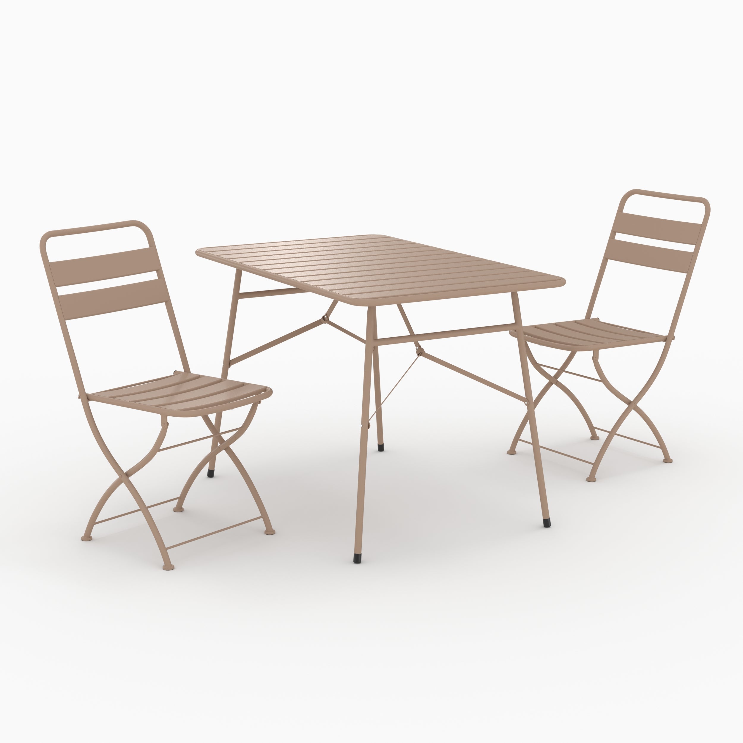 Set jardin pliable Yumi métal taupe pour 4 personnes
