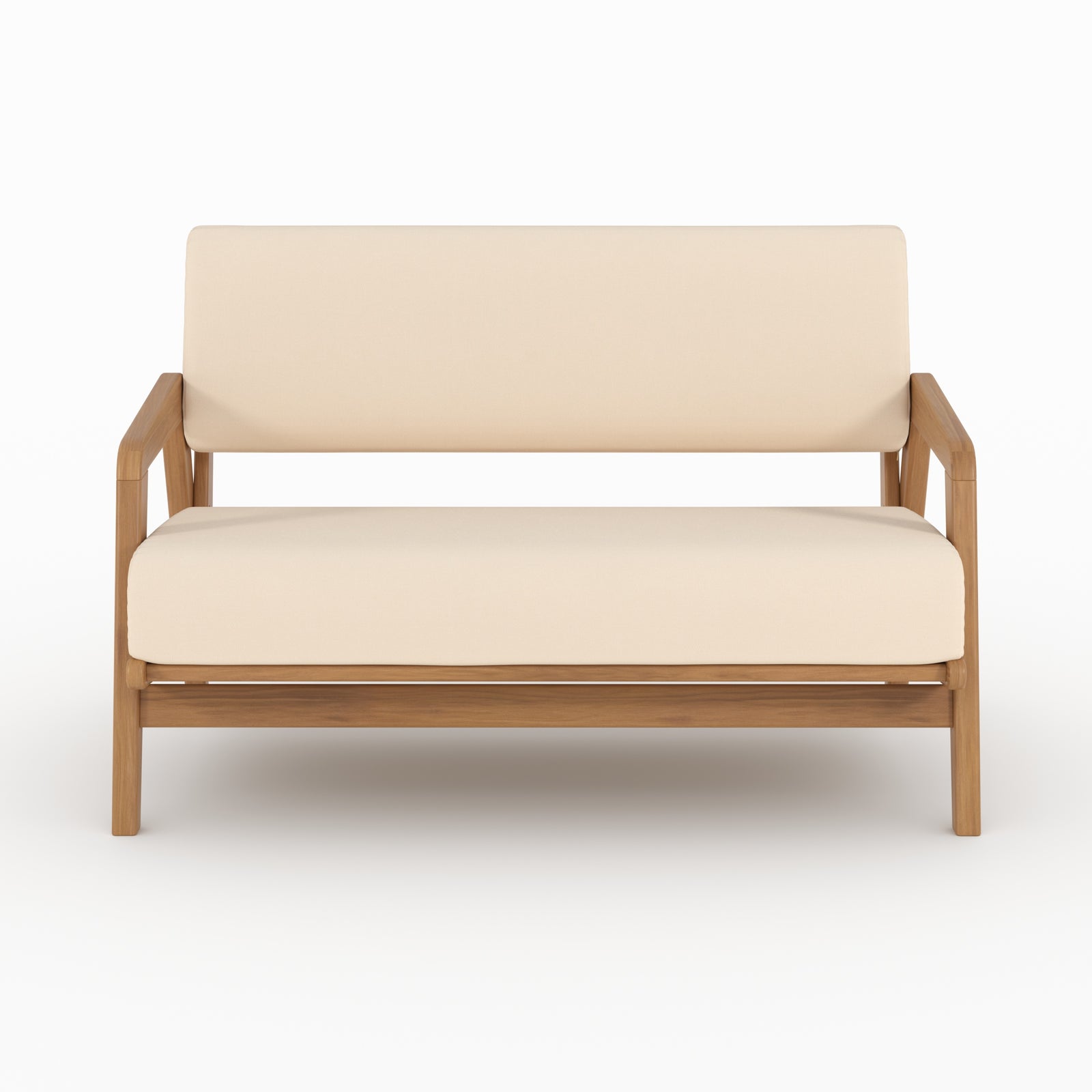 Siargao canapé extérieur 2 places acacia beige clair vue face