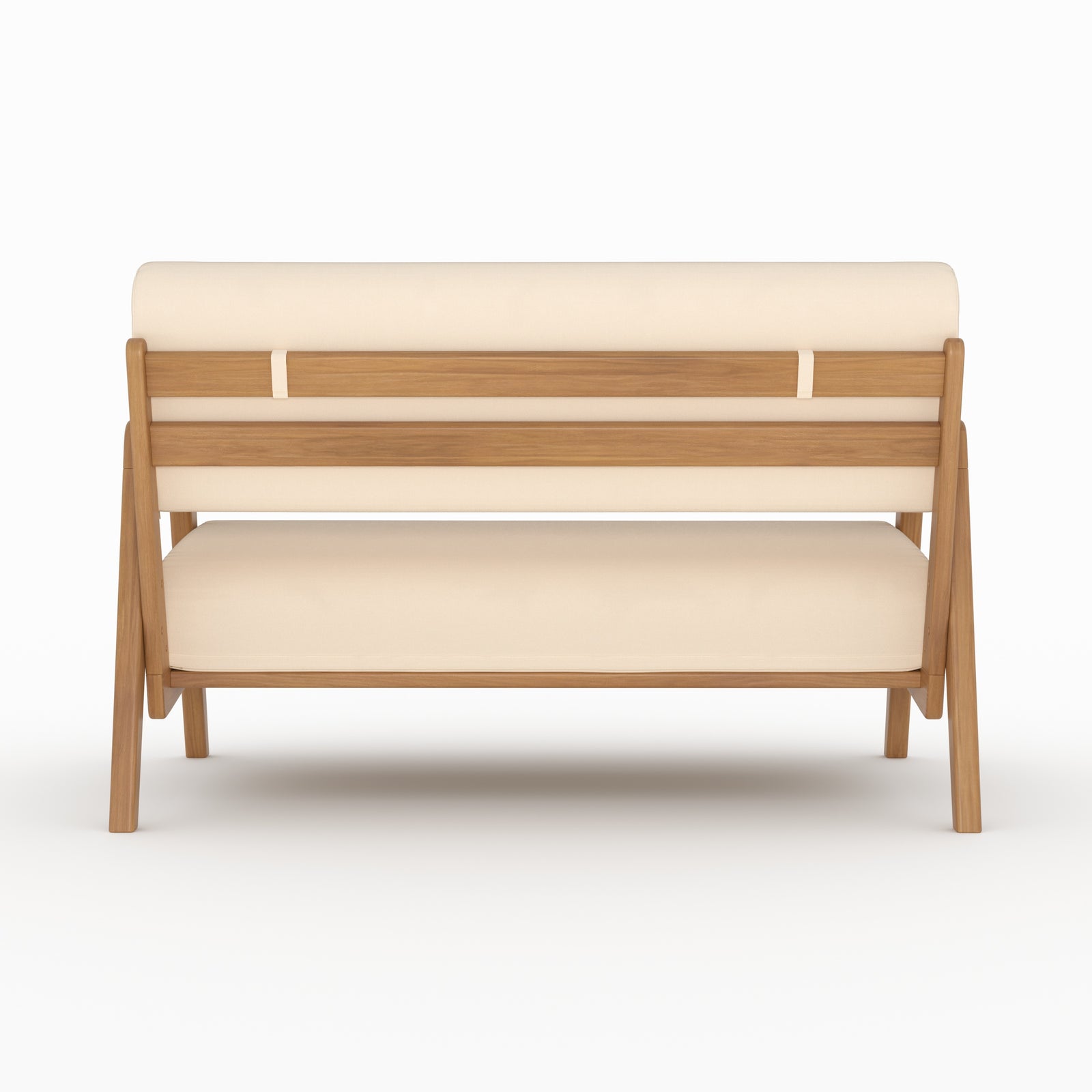 Siargao canapé jardin 2 places acacia beige clair vue dos