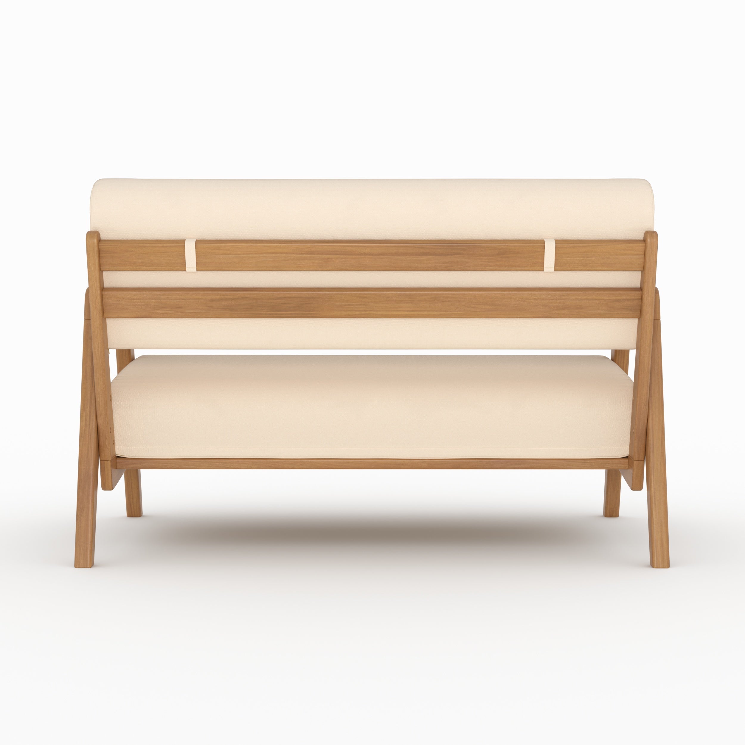 Siargao canapé jardin 2 places acacia beige clair vue dos