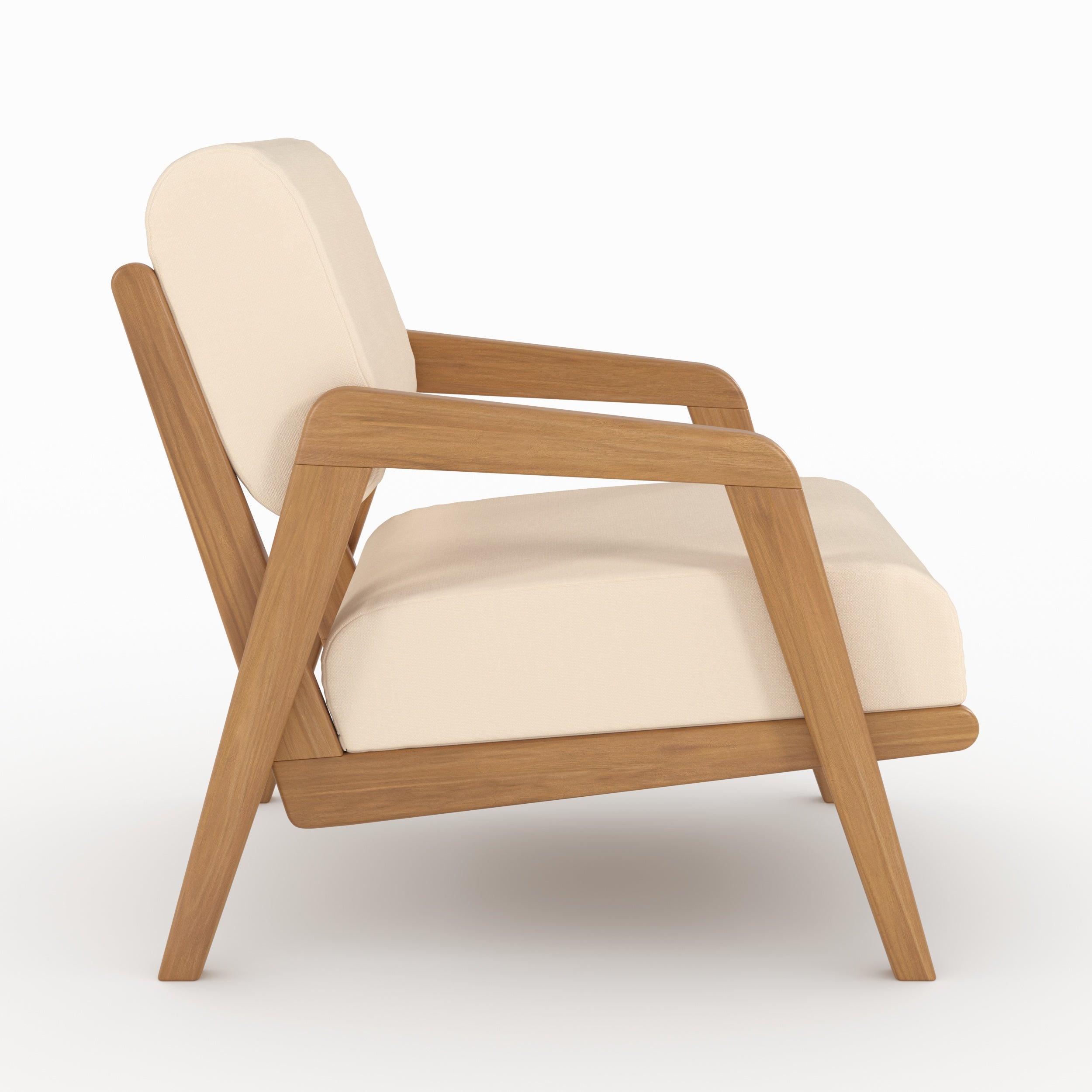 Siargao fauteuil jardin acacia tissu beige vue côté profil