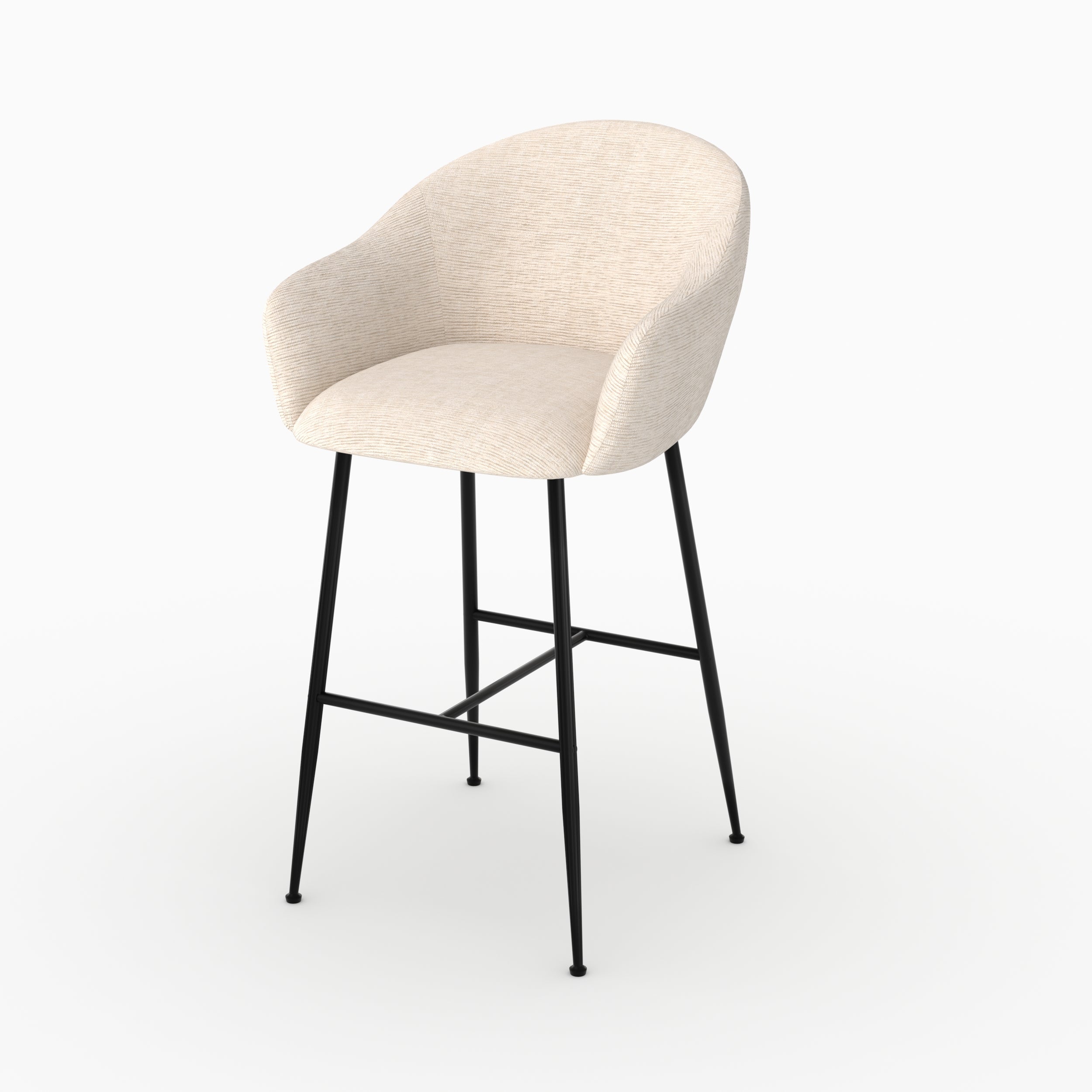 Socky chaise bar 76cm tissu beige chiné