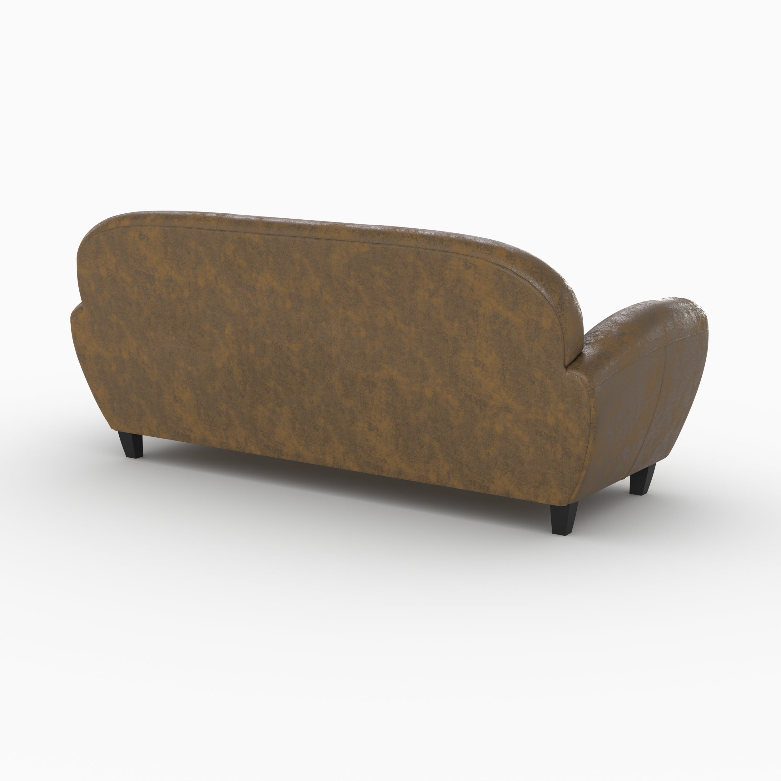 Canapé Club 3 places marron vieilli en microfibre