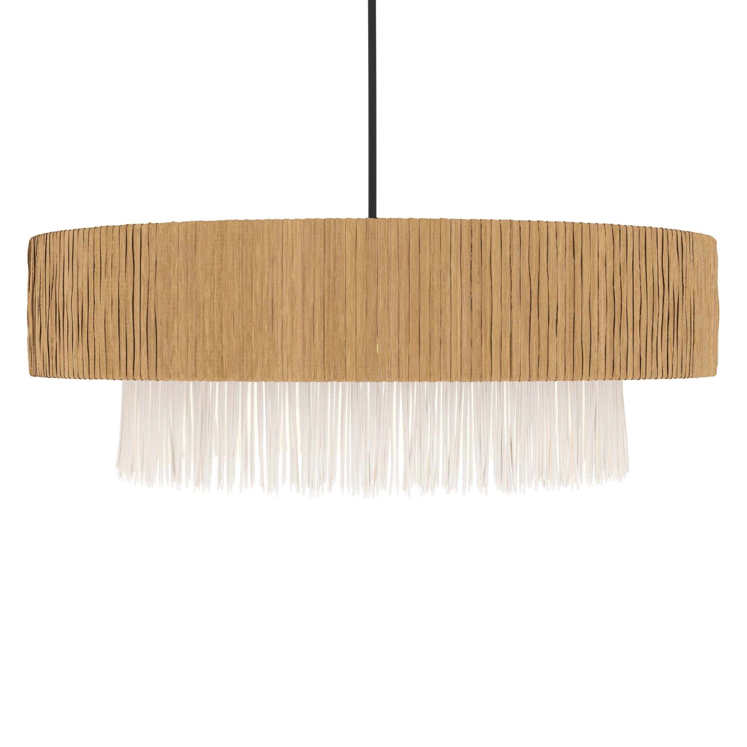 solara sospensione in rafia bianca e beige 75 cm