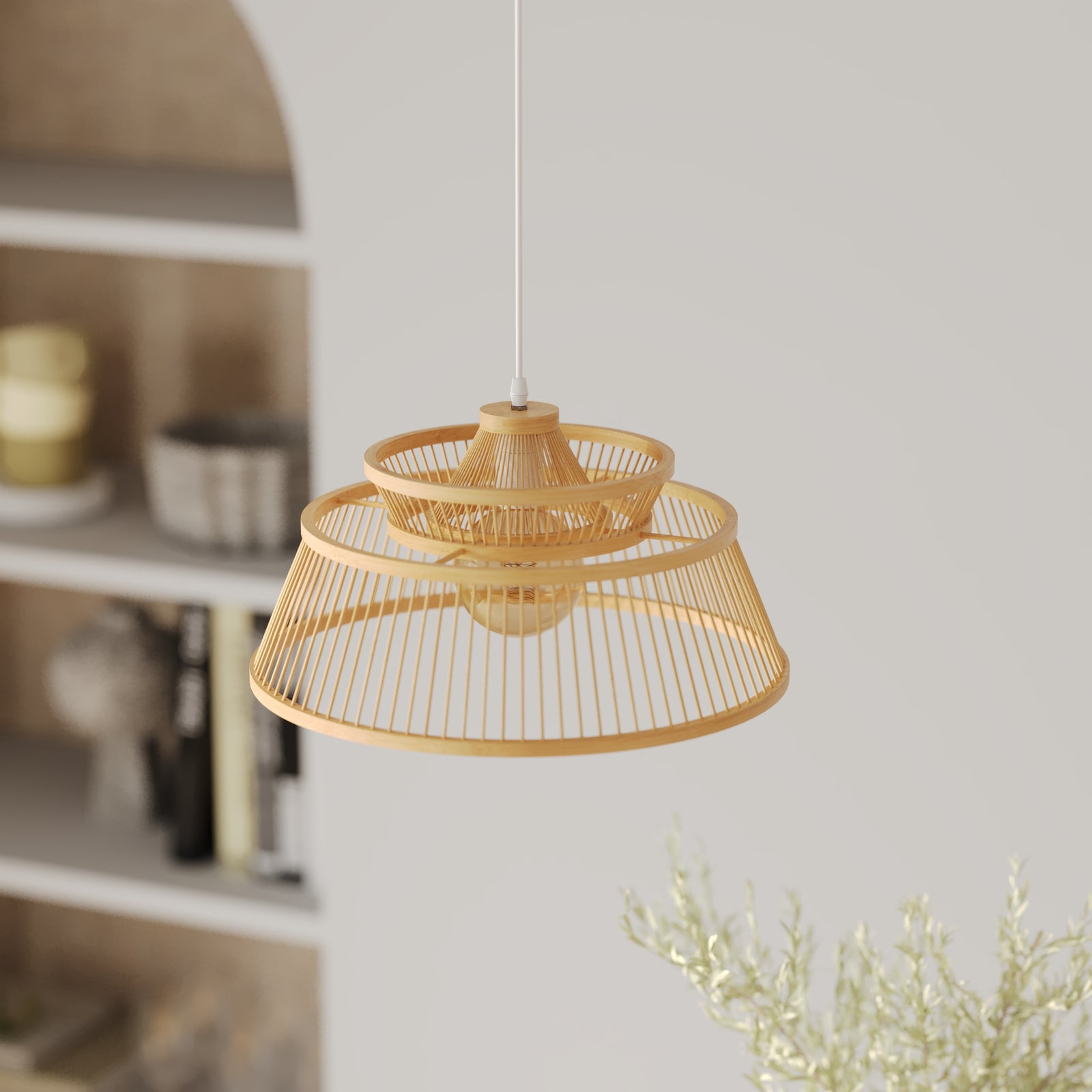 suspension en bambou naturel 36 cm tahaa