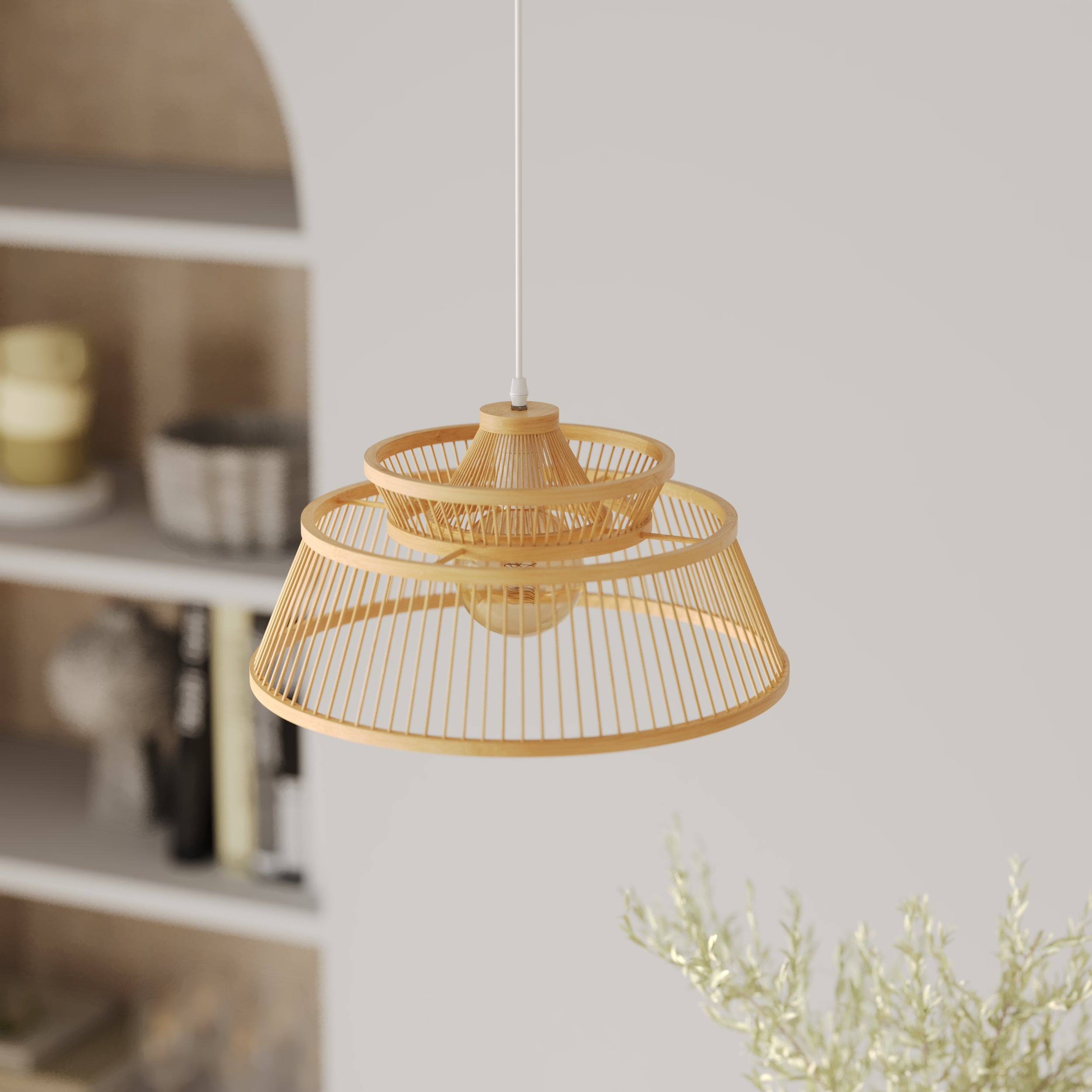 suspension en bambou naturel 36 cm tahaa