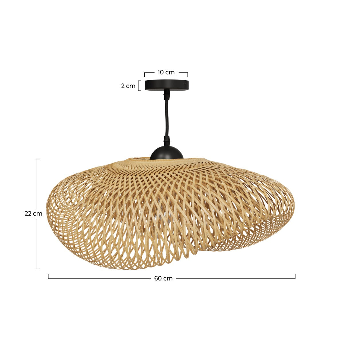 sospensione in bambù naturale e metallo d60 cm anya