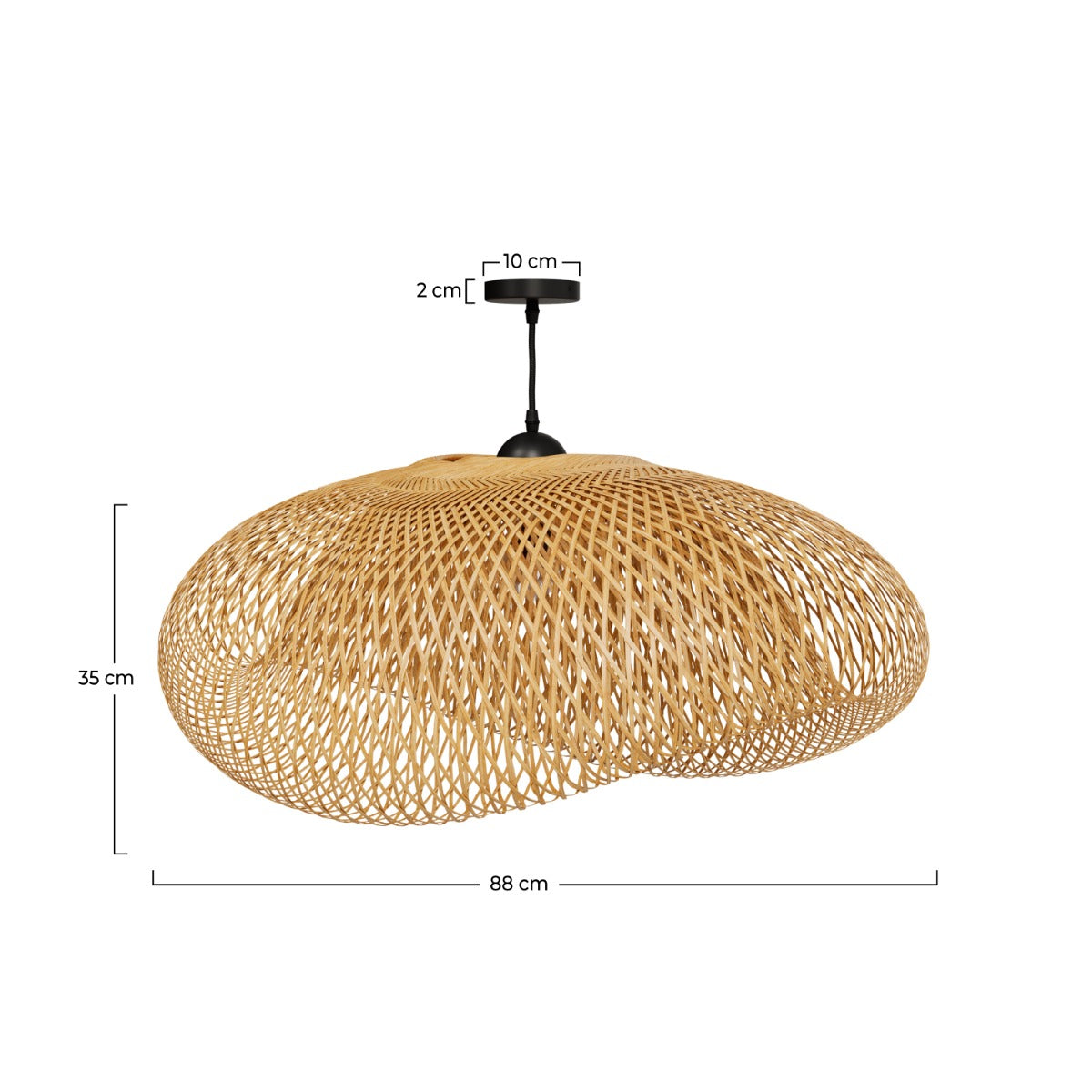 sospensione in bambù naturale e metallo d88 cm anya