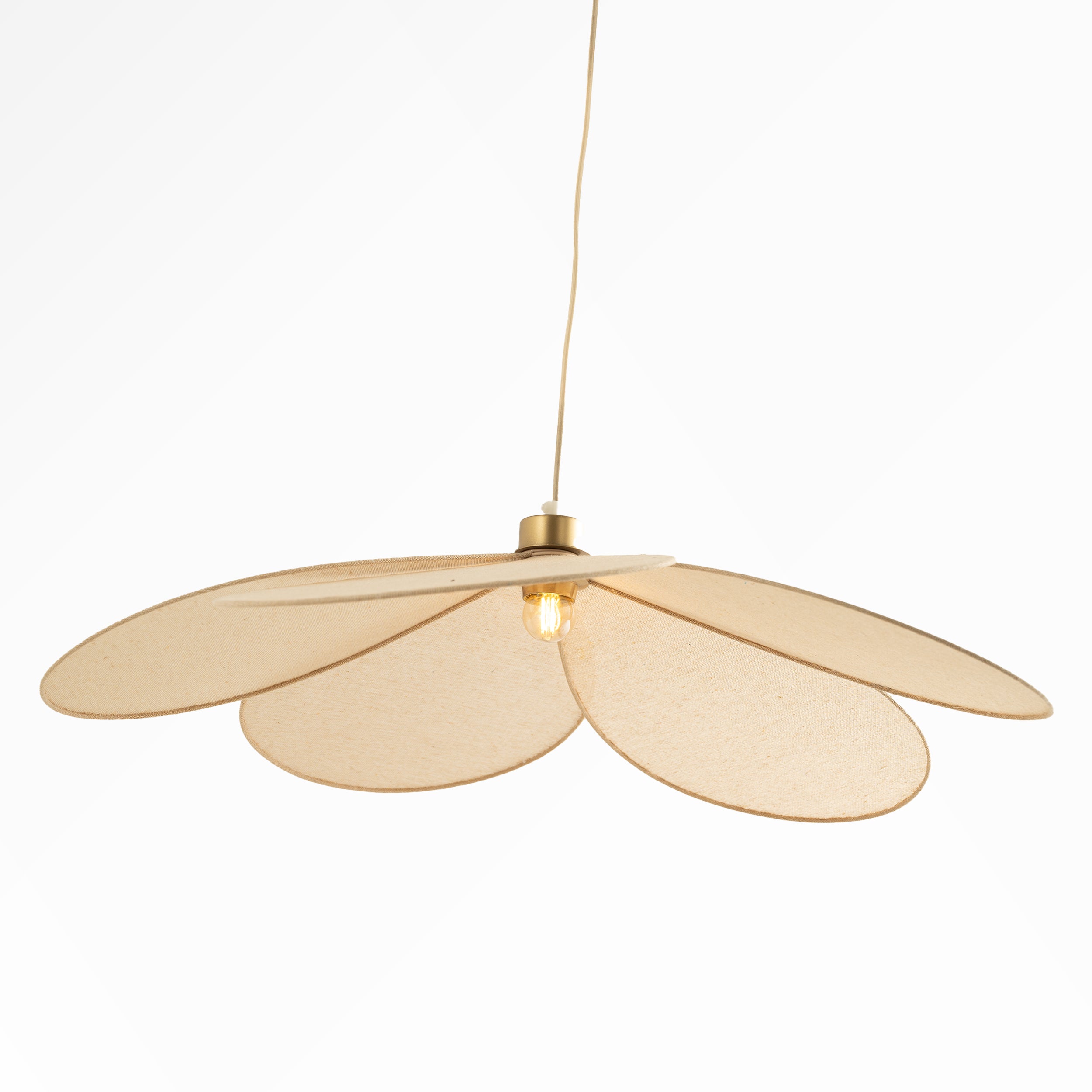 sospensione in tessuto beige d 75 cm flora