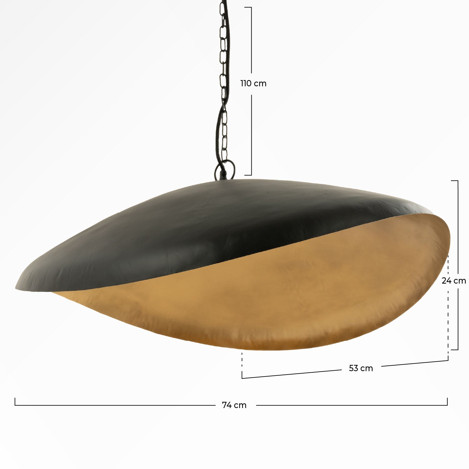 Suspension Pacha métal noir et doré