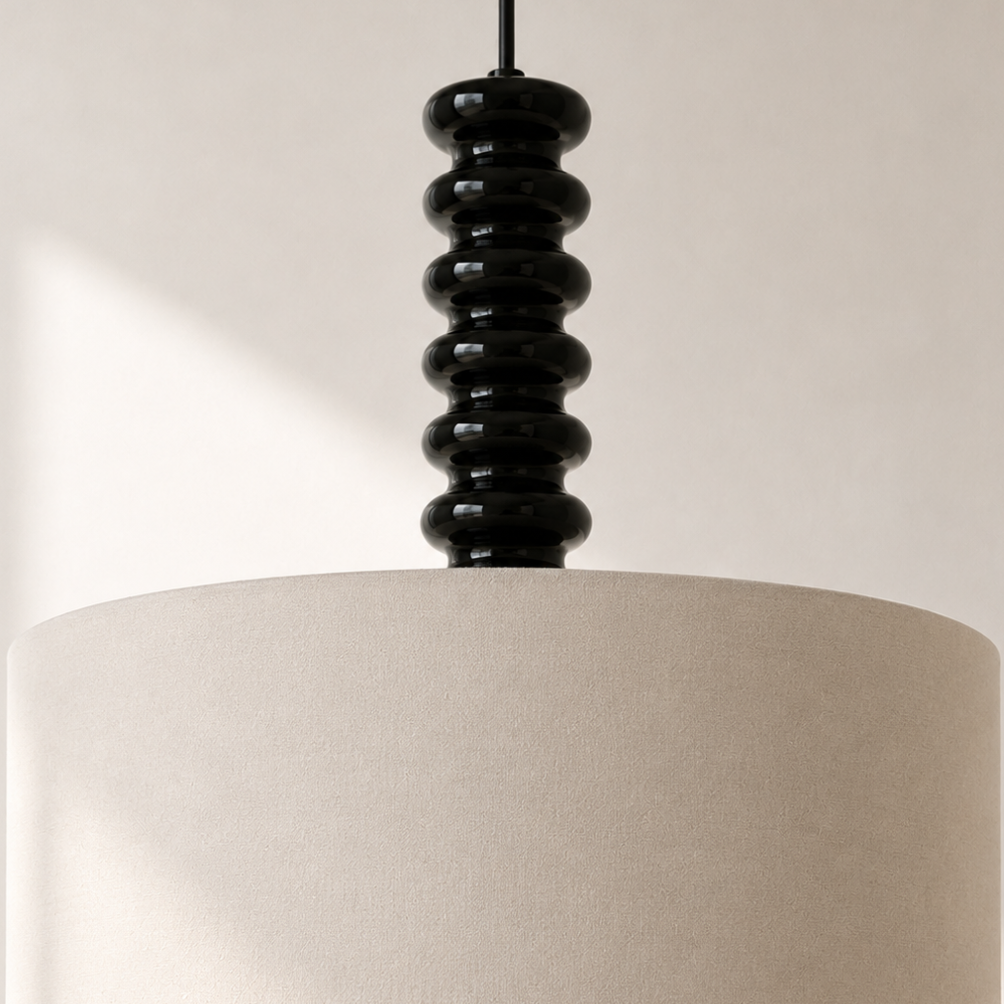 Suspension Ravel en tissu blanc et métal 40 cm