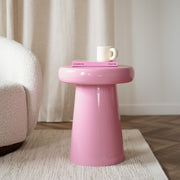 Table appoint Anouk métal rose d 40 cm