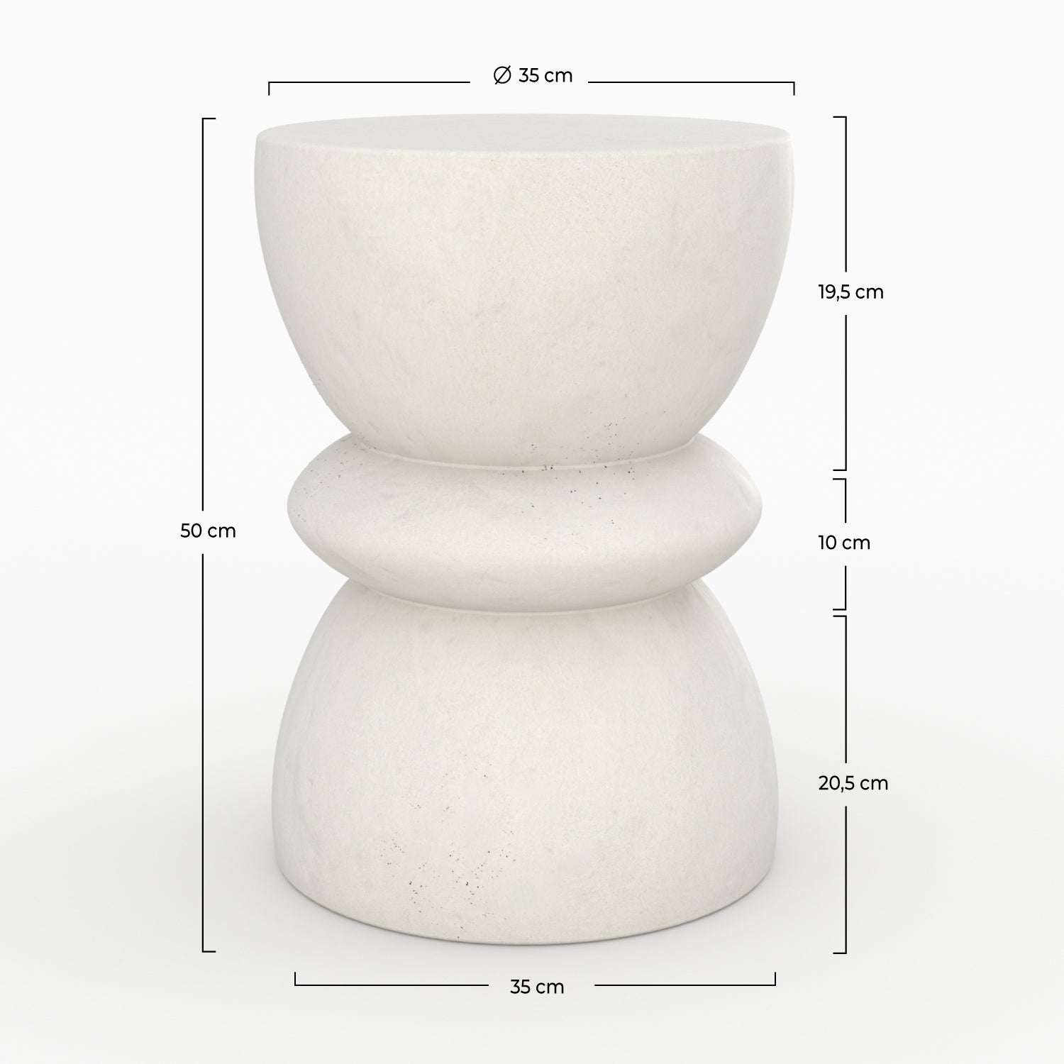 tavolo da caffè bianco maupiti cemento rdv deco