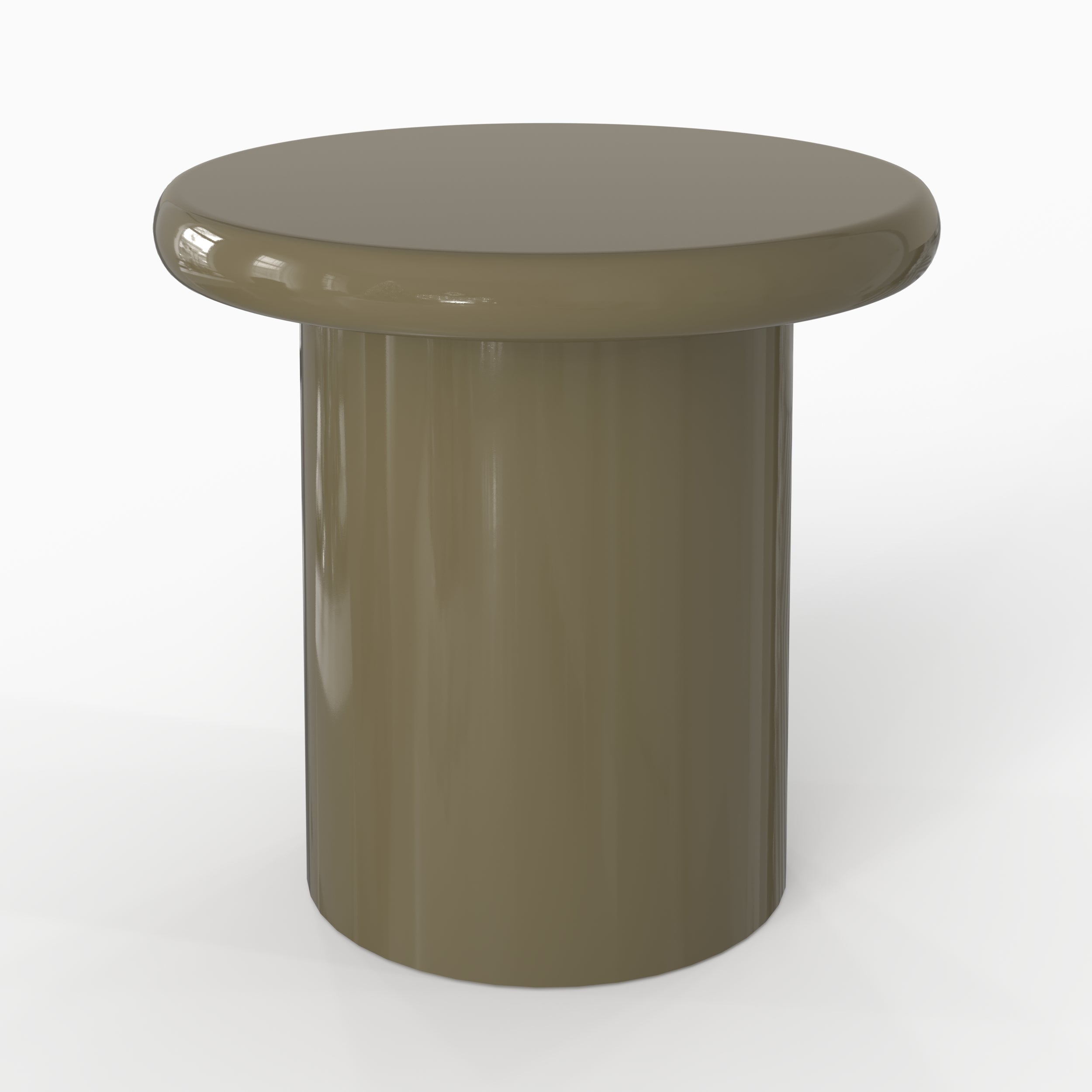 Set di 2 tavolini Apoline laccati bianchi e verde kaki in MDF