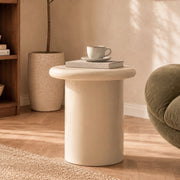 Beistelltisch Apoline in weiß lackiertem MDF, D50 cm
