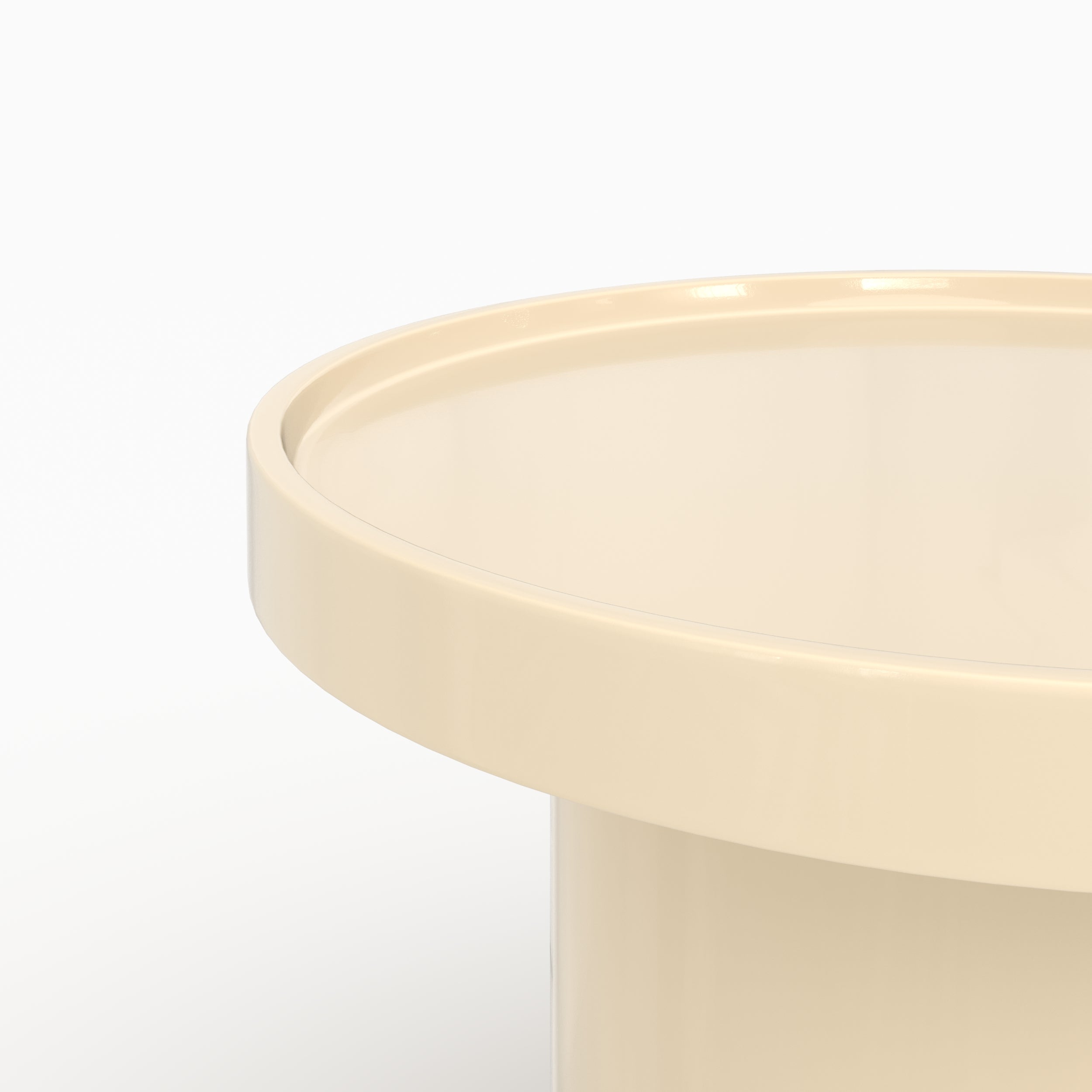 Tavolino d'appoggio Nora laccato bianco in MDF, D50 cm