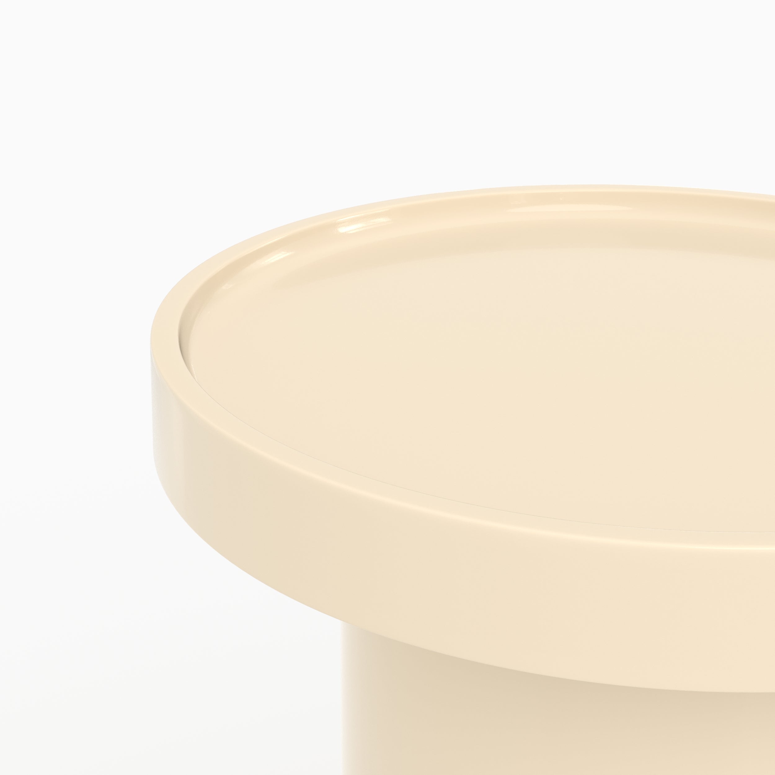Table d'appoint Nora laquée blanche en MDF, D40 cm