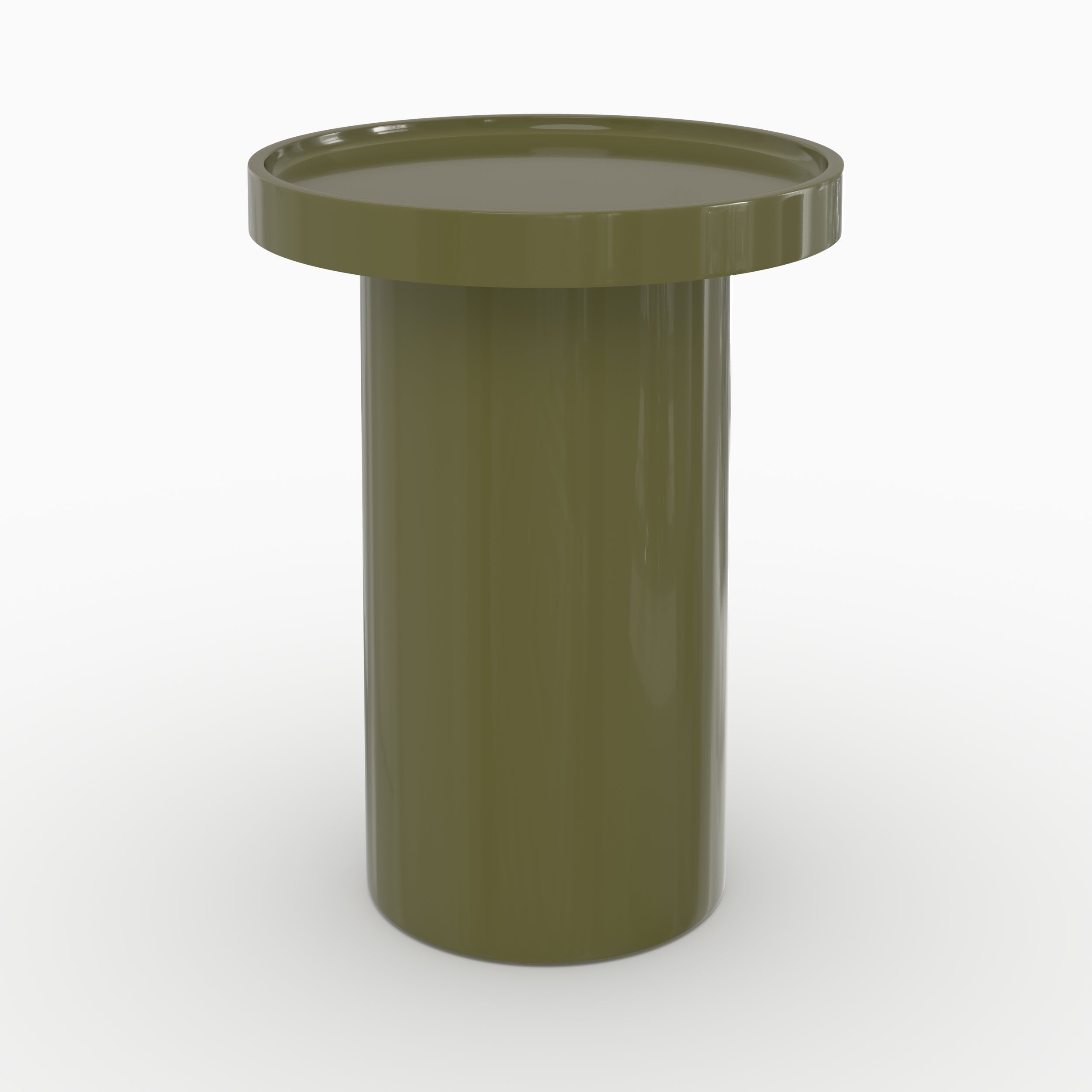 Lot de 3 tables basses Nora laquées blanches, vert olive et rouge foncé en MDF