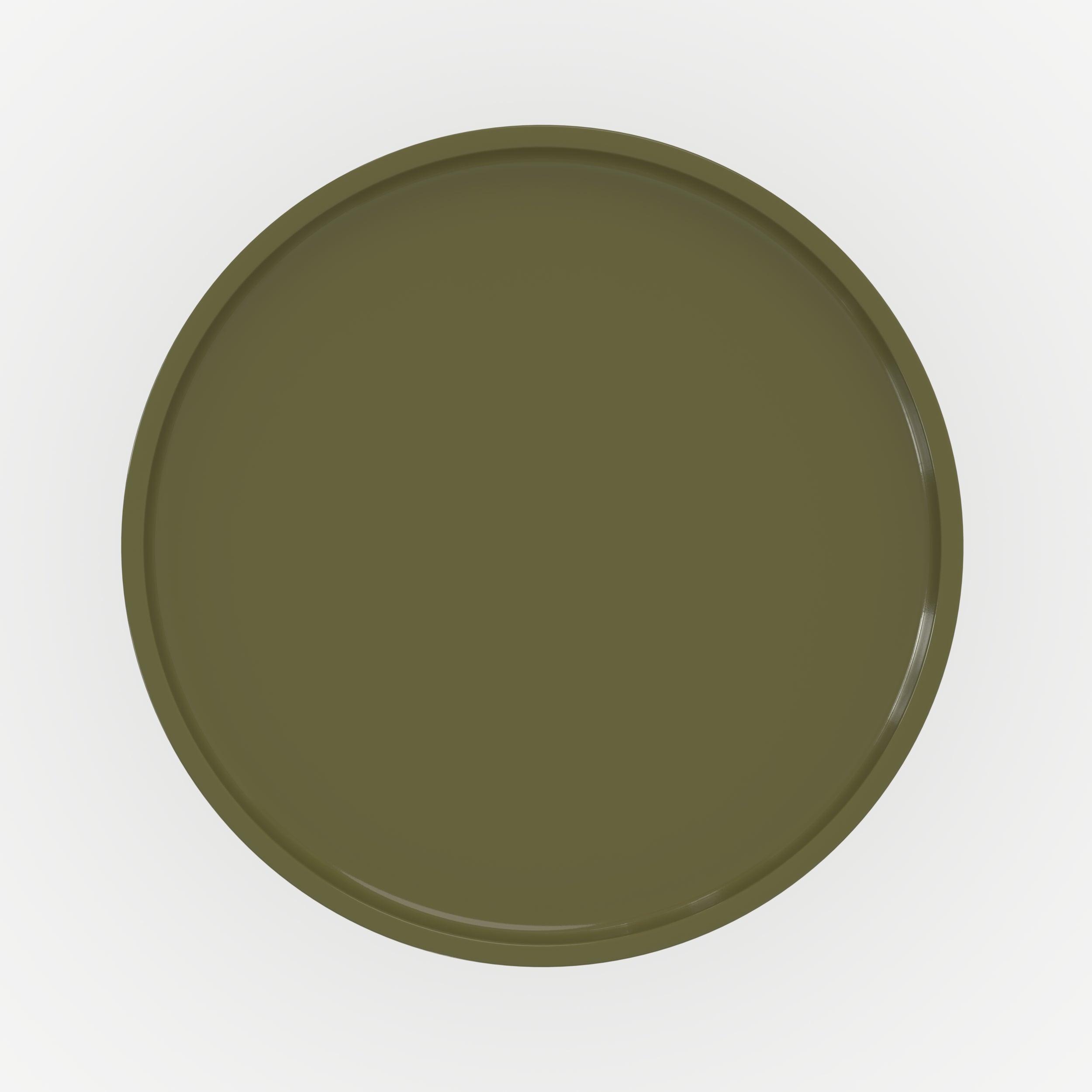 Table d'appoint Nora laquée vert olive en MDF, D40 cm