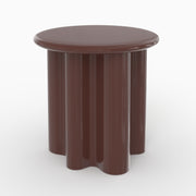 Table d'appoint Olya laquée rouge lie de vin, D50 cm