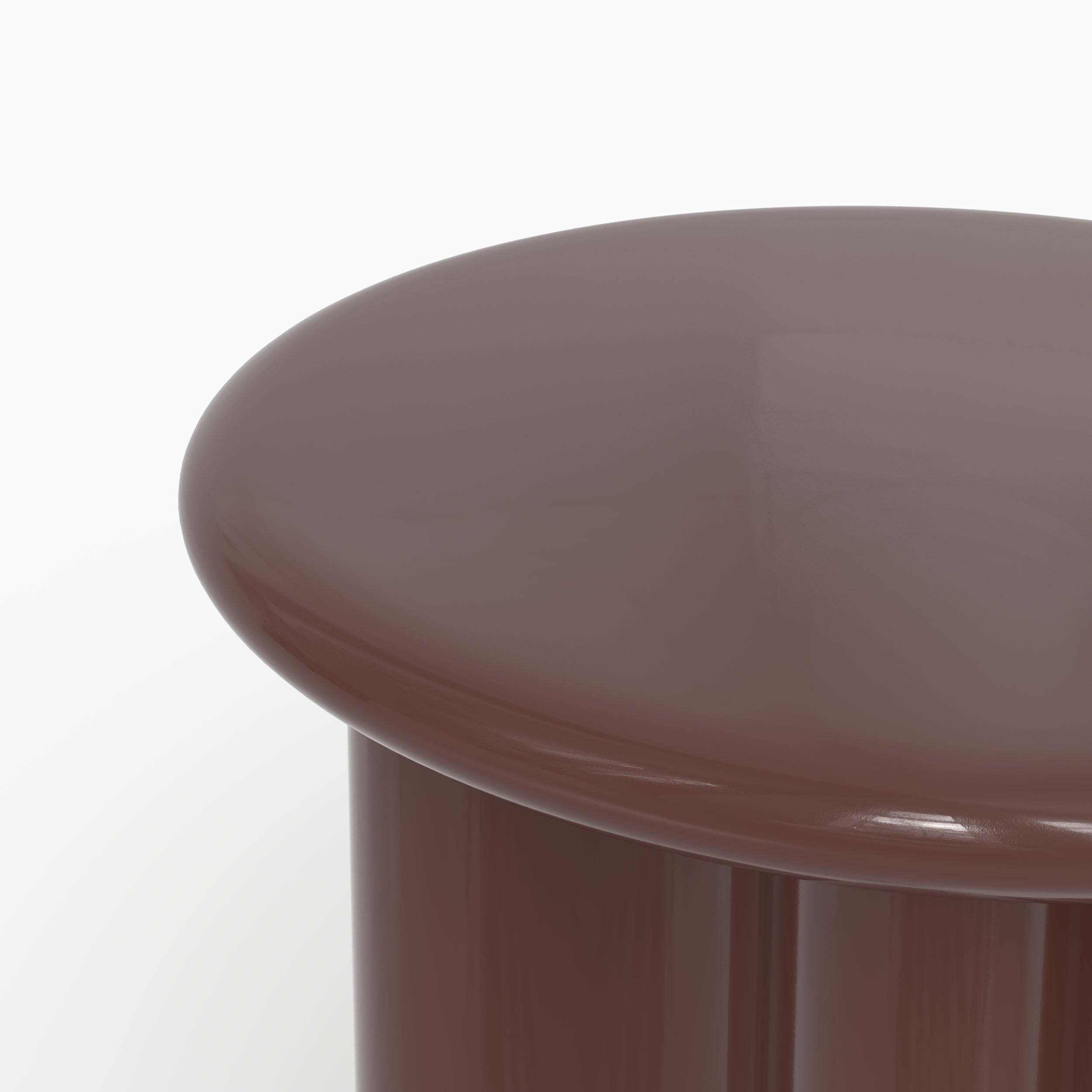 Table d'appoint Olya laquée rouge lie de vin, D50 cm