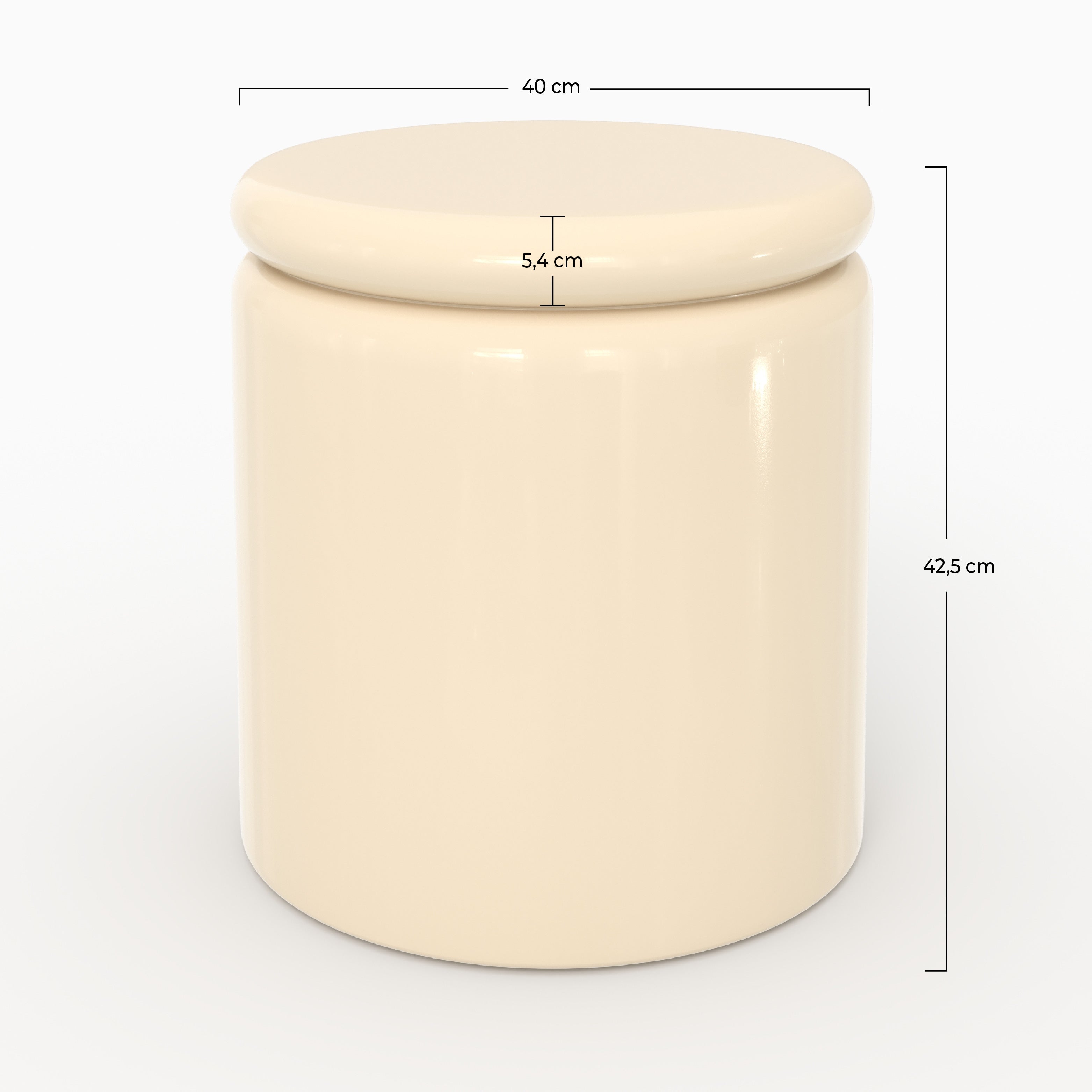 Table d'appoint Oscar laquée blanche en MDF, D40 cm