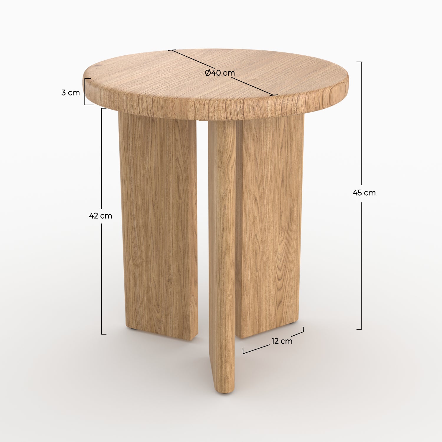 Table d'appoint ronde Néa en bois clair D40 cm