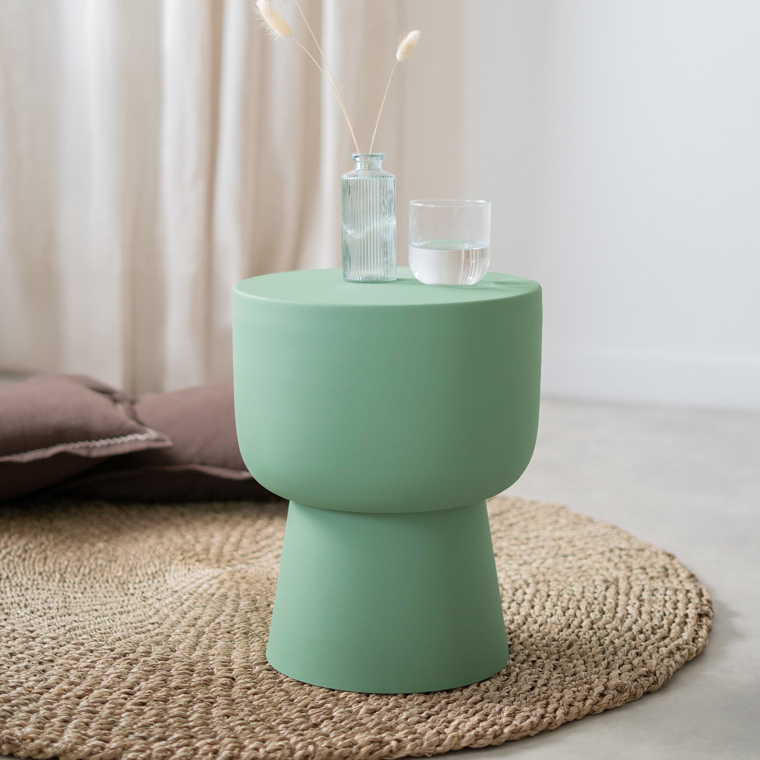 Table appoint vert clair Prisca diamètre 34 cm