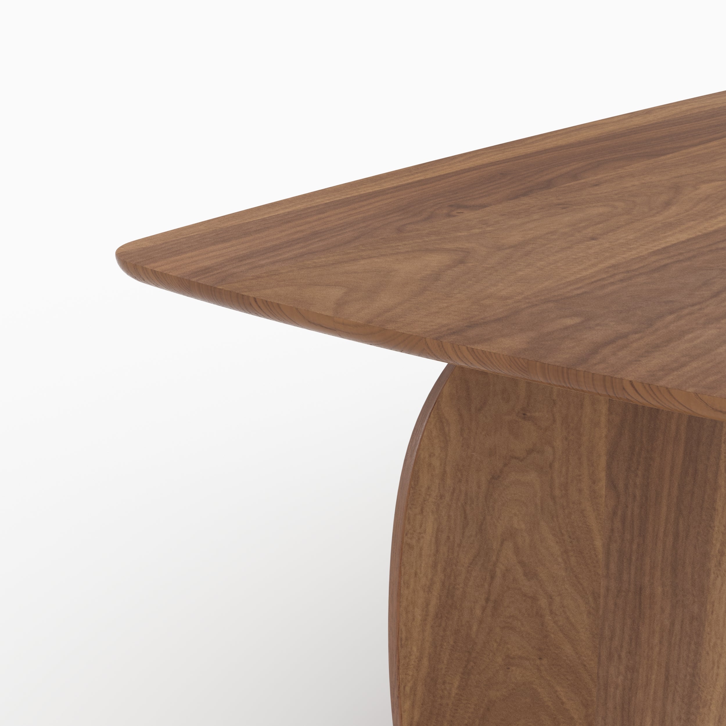 Mesa rectangular Asma para 6 personas de madera contrachapada y chapa de nogal