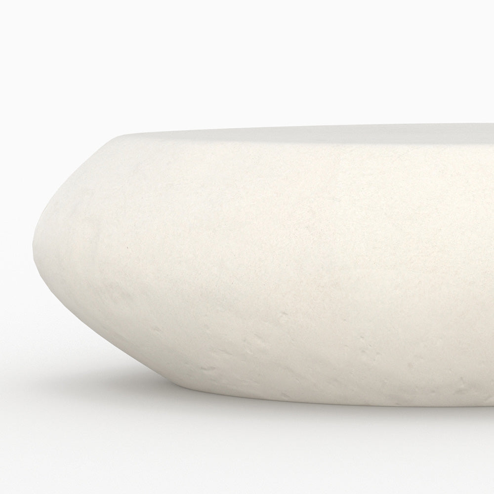 tavolino 105cm ovale maui cemento bianco