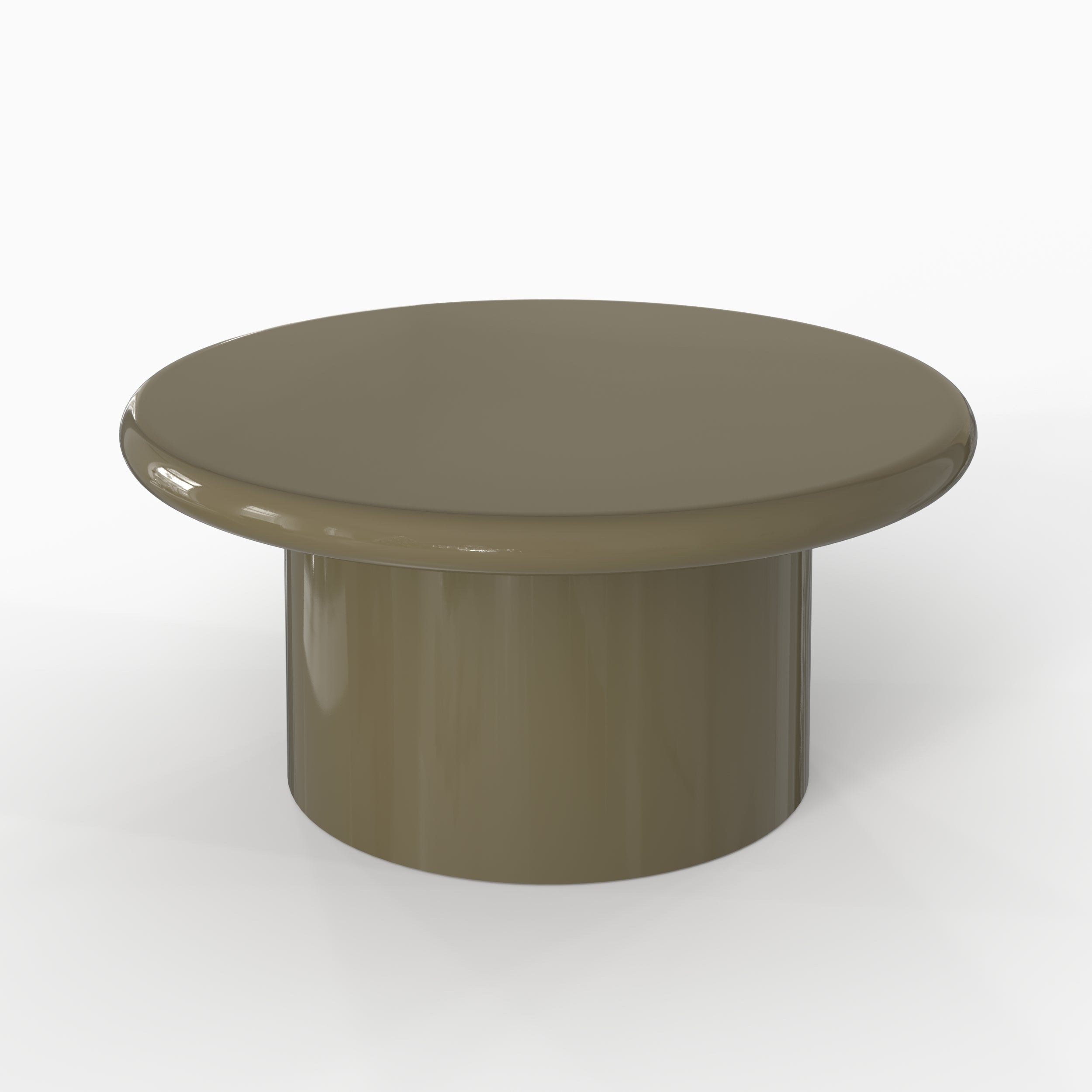 Set di 2 tavolini Apoline laccati verde kaki e bianchi in MDF