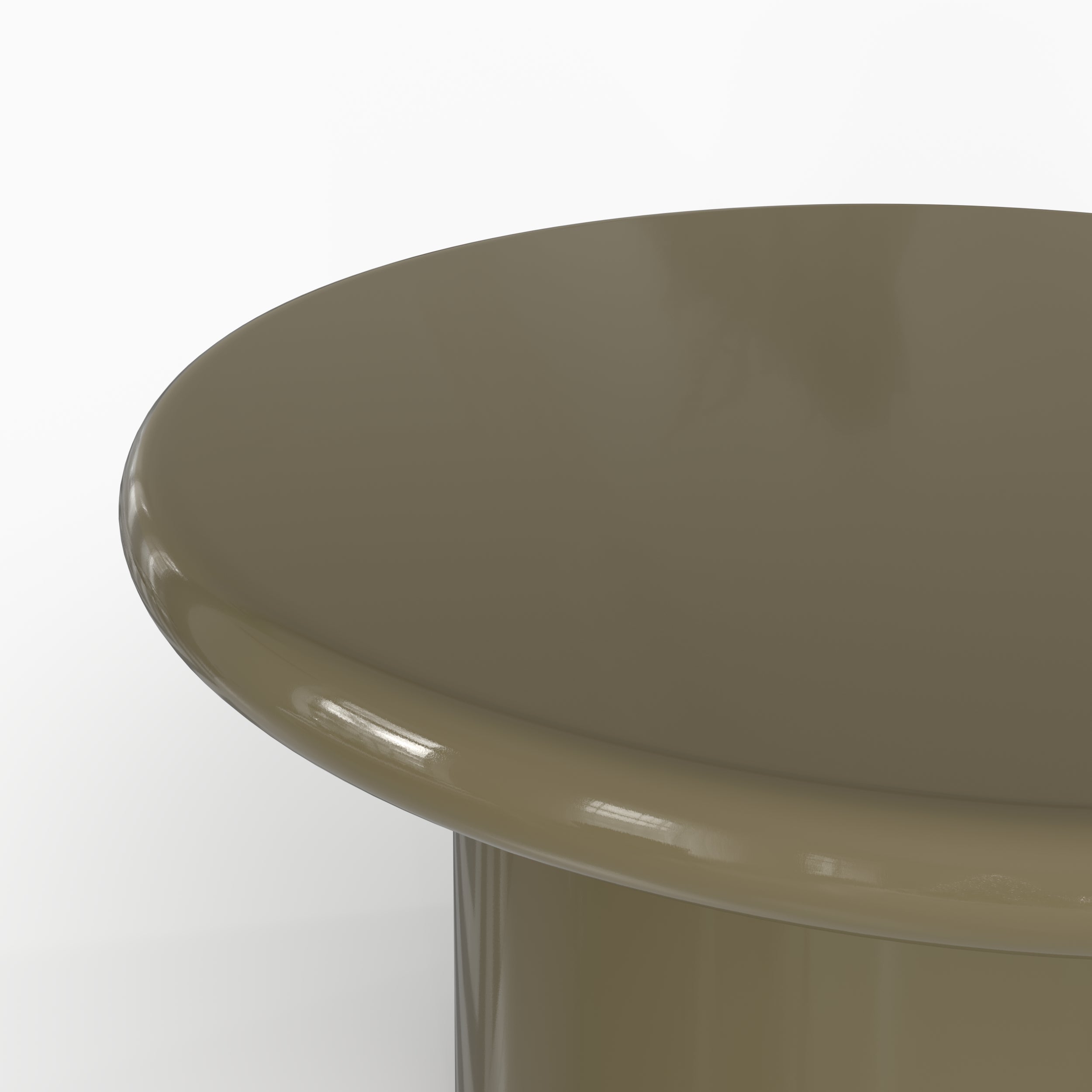 Set di 2 tavolini Apoline laccati verde kaki e bianchi in MDF