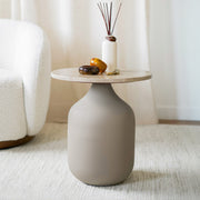 Table basse appoint greige Louison