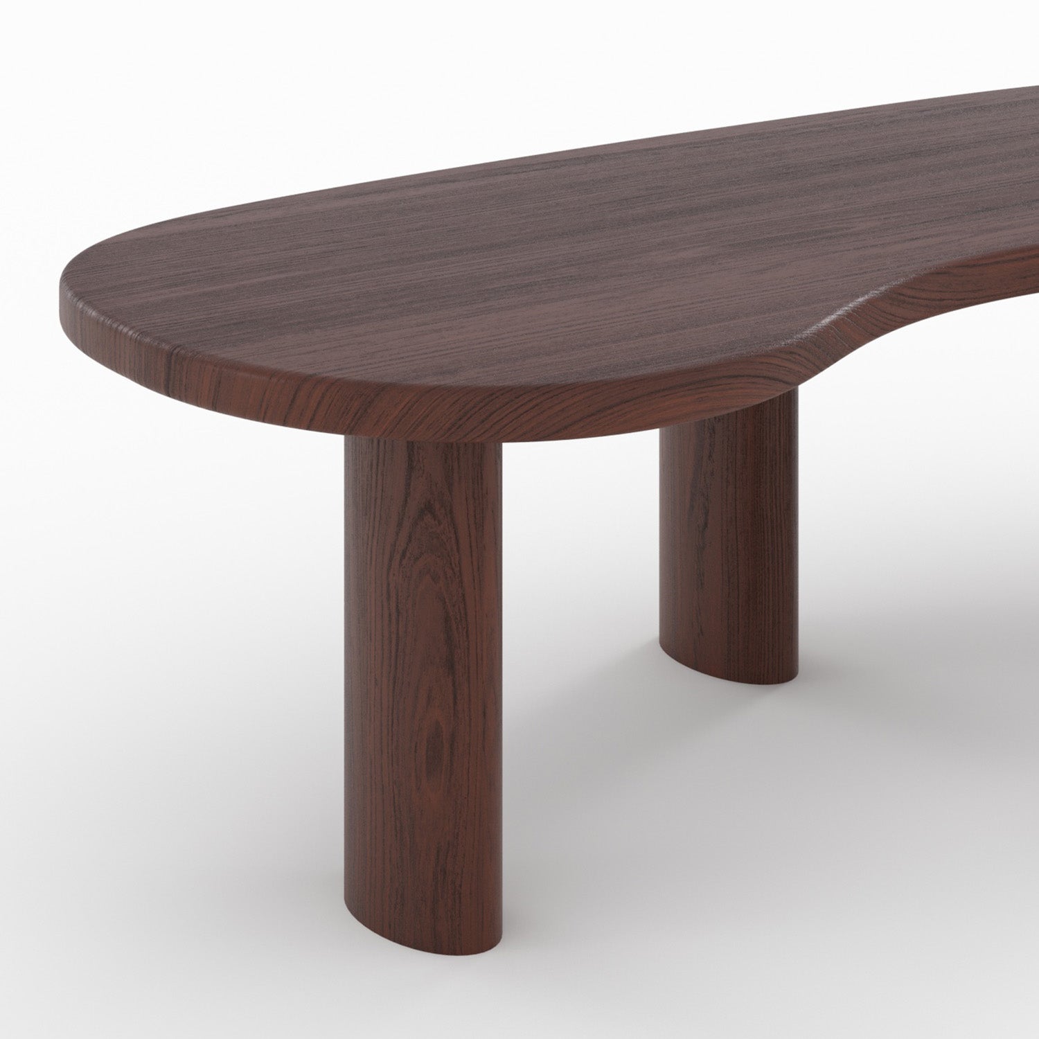 table basse bois fonce de mindi forme organique brandan bois massif