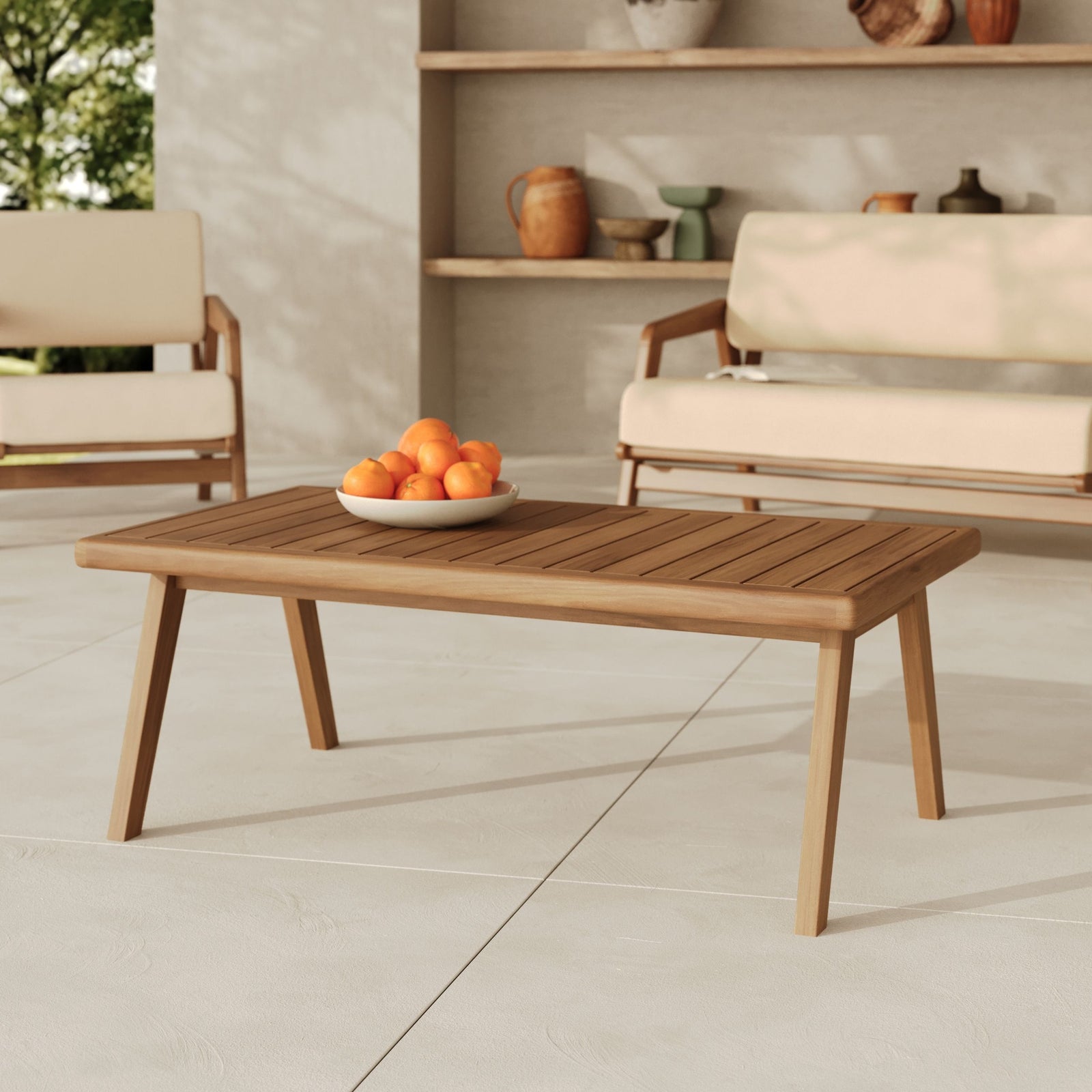 Table basse de jardin en bois acacia huilé Siargao