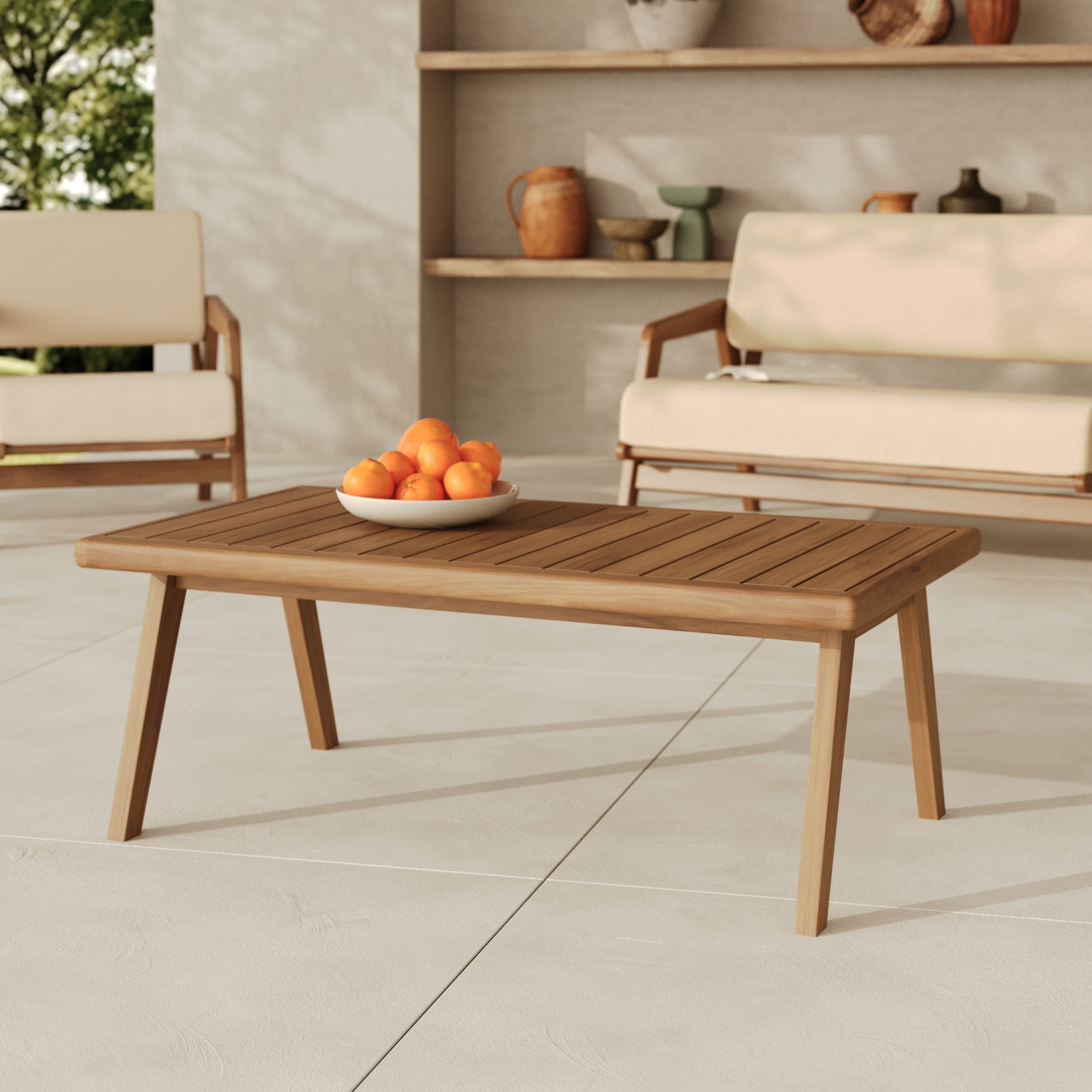 Table basse de jardin en bois acacia huilé Siargao