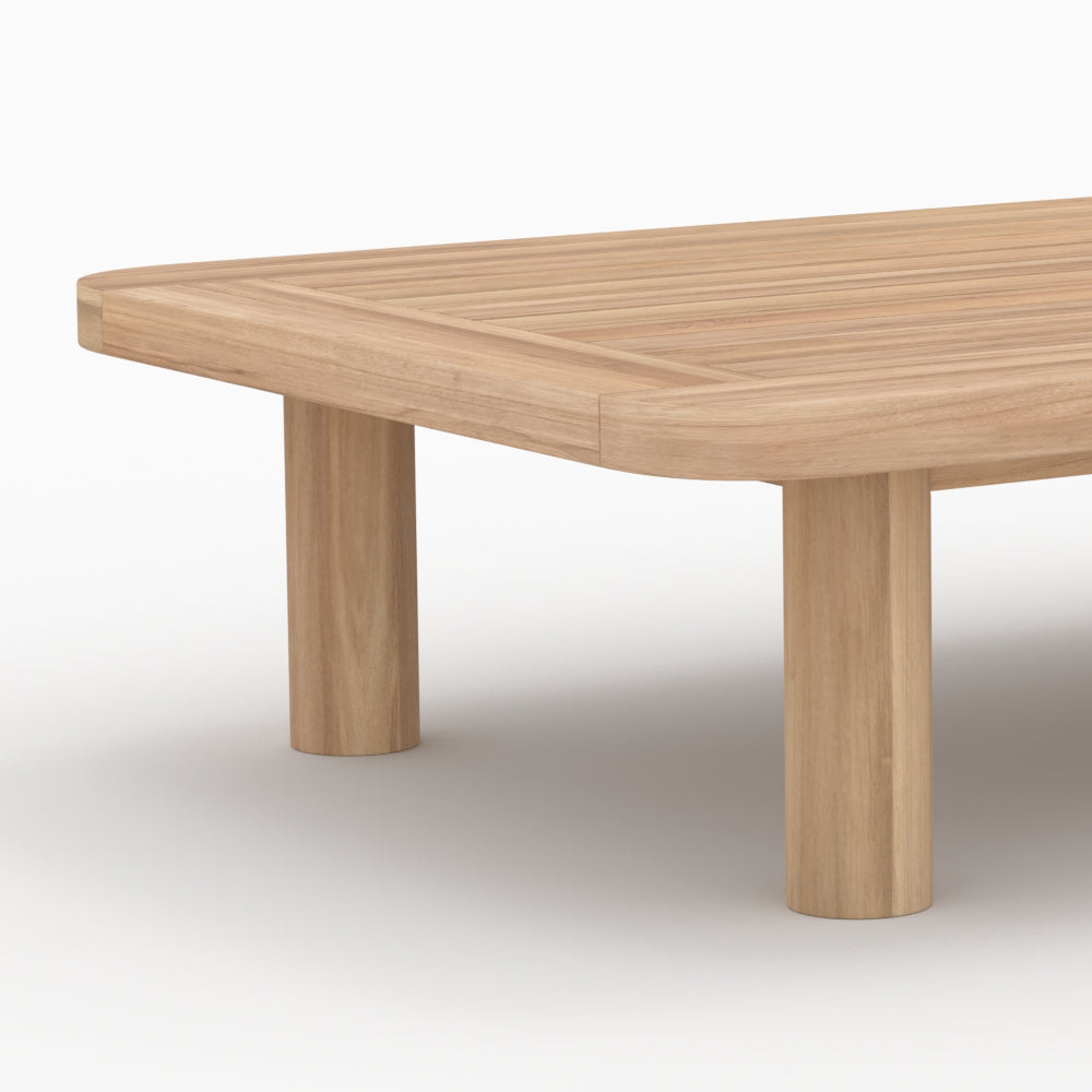 Table basse de jardin en bois de teck rectangulaire