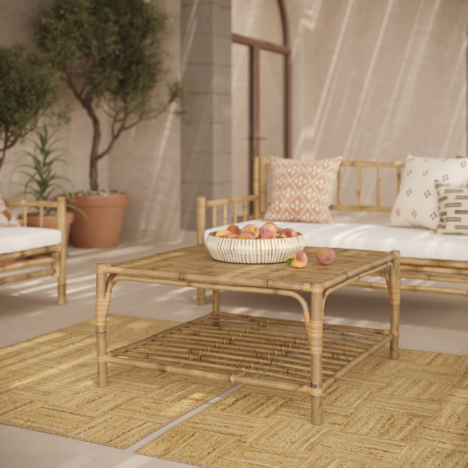 table basse de jardin timy bambou