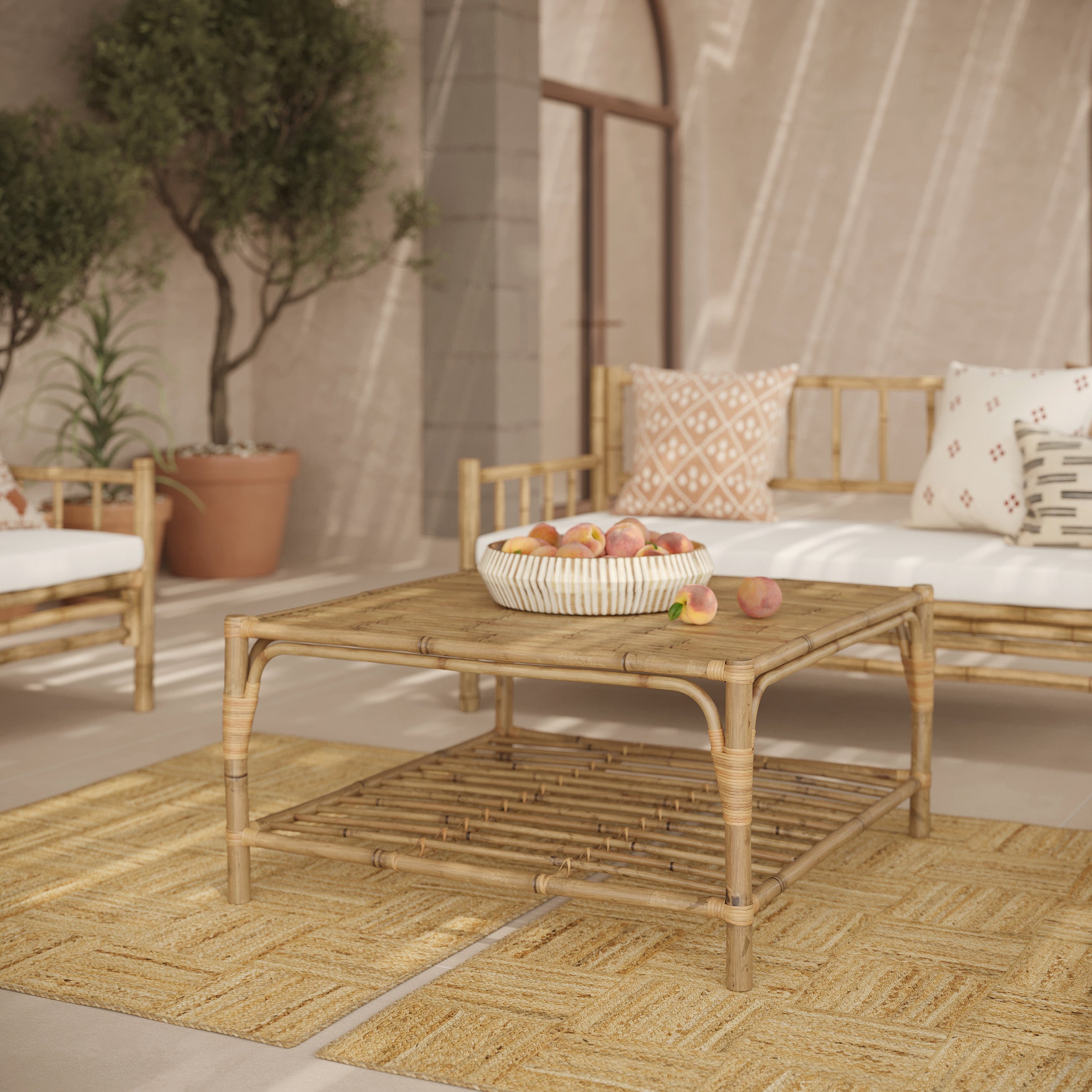 table basse de jardin timy bambou