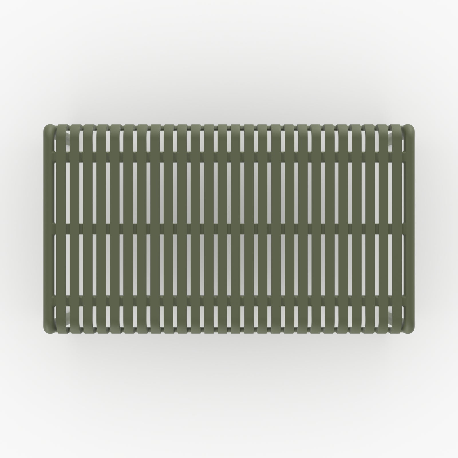 Table basse extérieur Ivy plastique vert kaki vue dessus