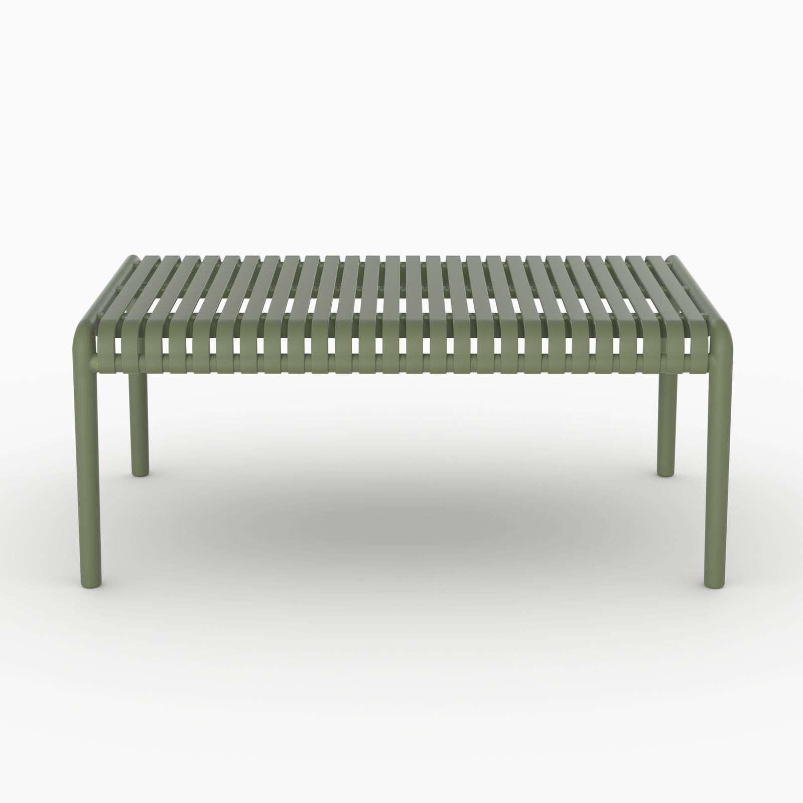 Table basse jardin rectangulaire Ivy plastique vert kaki vue face
