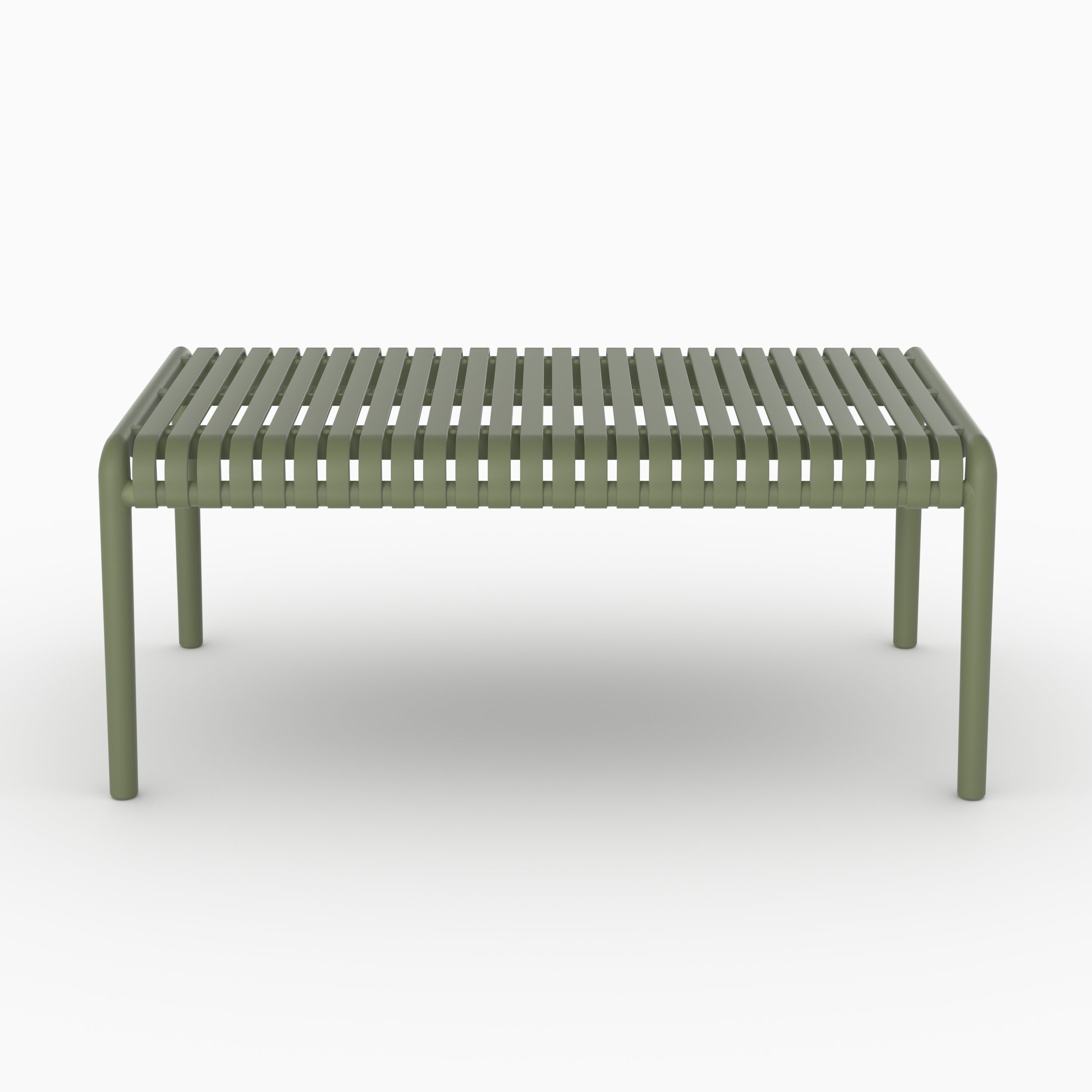 Table basse jardin rectangulaire Ivy plastique vert kaki vue face