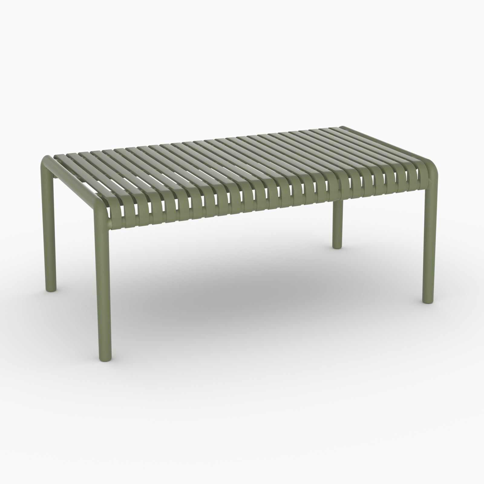 Table basse jardin rectangulaire plastique vert kaki Danaé
