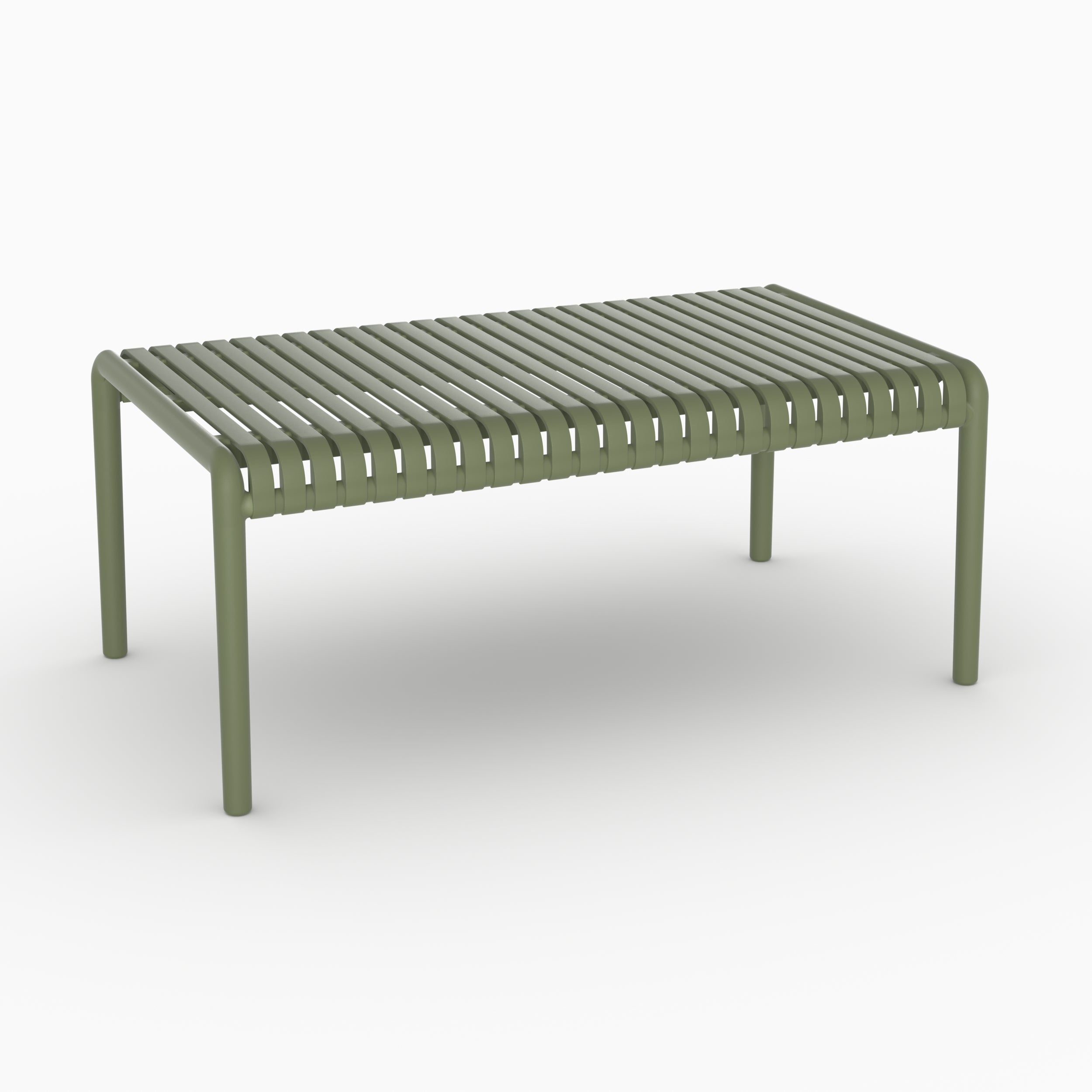 Table basse jardin rectangulaire plastique vert kaki Danaé