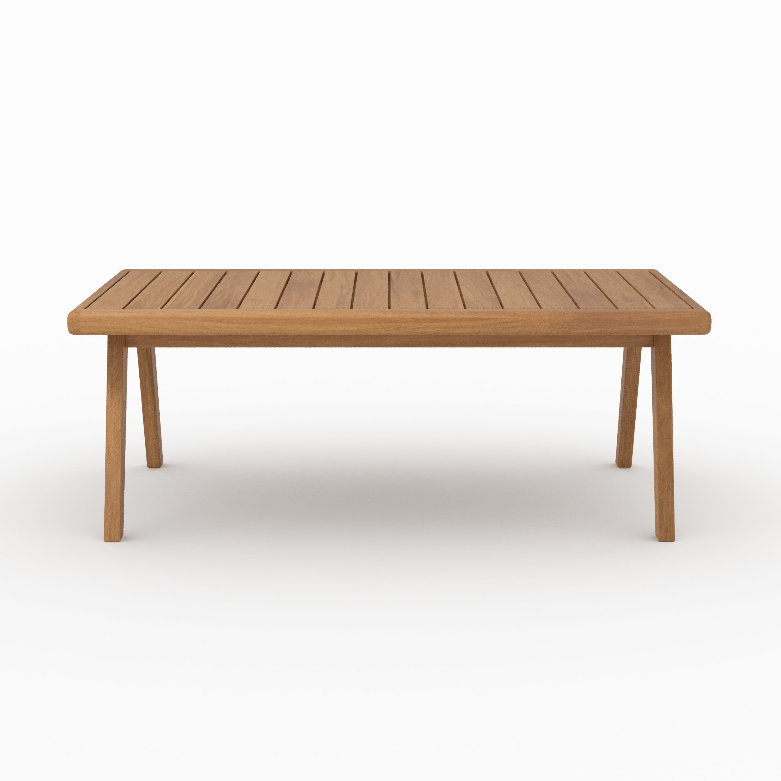 Table basse jardin Siargao acacia huilé rectangulaire vue face