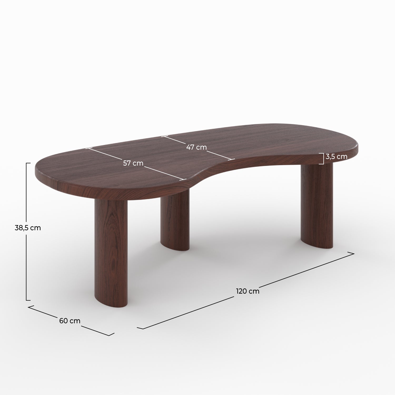 table basse marron foncee